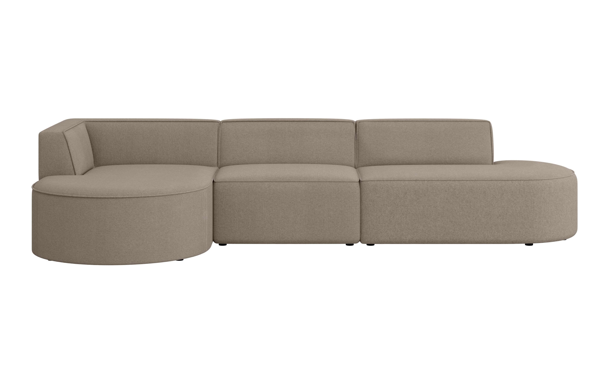 OTTO home Ecksofa »EIVIND Designer Sofa mit Ottomane rechts/links, B/T/H: 343/159/72 cm« L-Form mit Wellenunterfederung, auch in Feincord und Bouclé