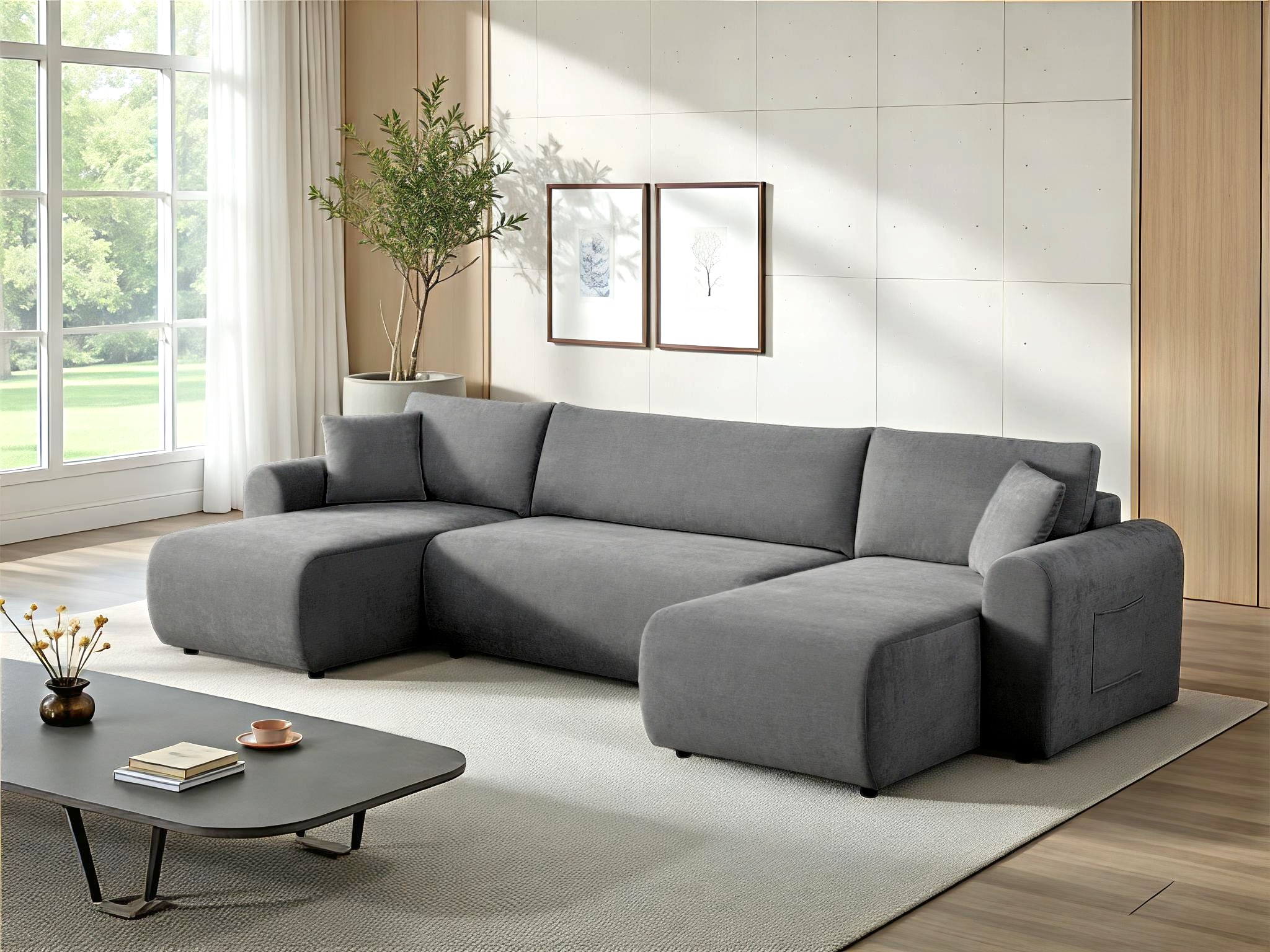 OTTO home Wohnlandschaft "JONAA, 311 cm, U-Form, Schlafsofa, Boxspringfeder günstig online kaufen