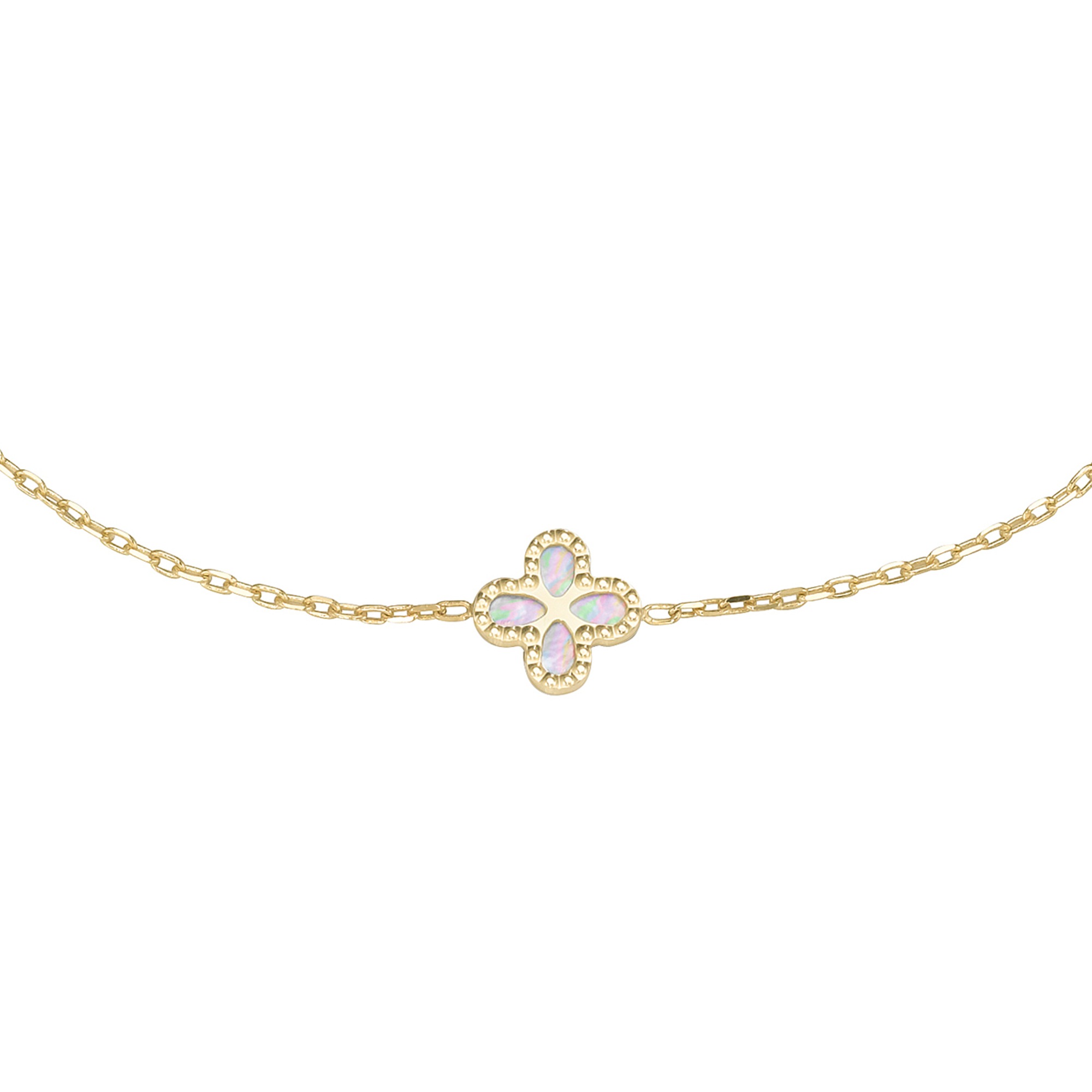 Luigi Merano Armband »Blüte mit Onyx- oder Perlmutt-Einlage, Gold 375«