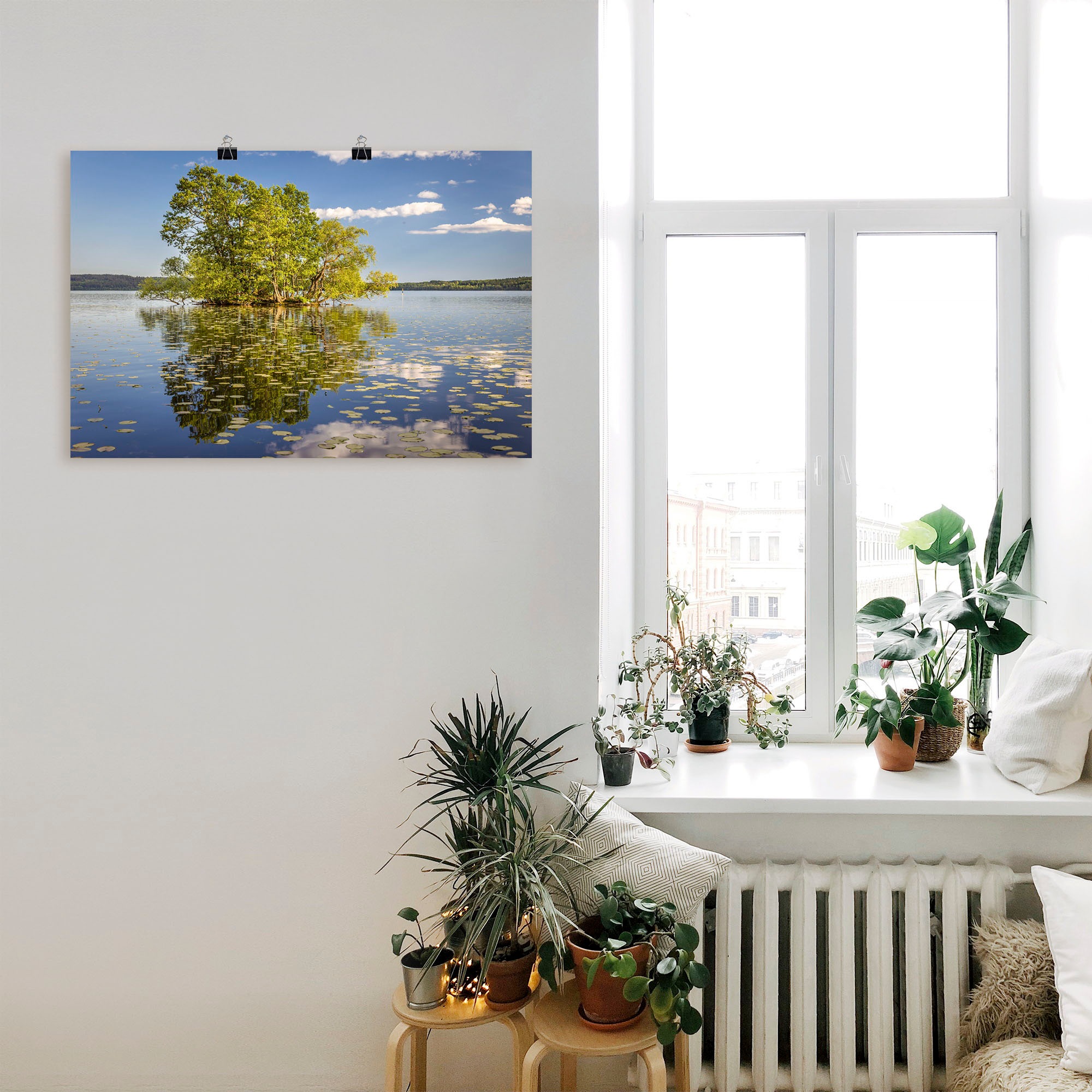Artland Wandbild »Bauminsel im Mälarsee«, Seebilder, (1 St.), als Alubild, Leinwandbild, Wandaufkleber oder Poster in versch. Größen