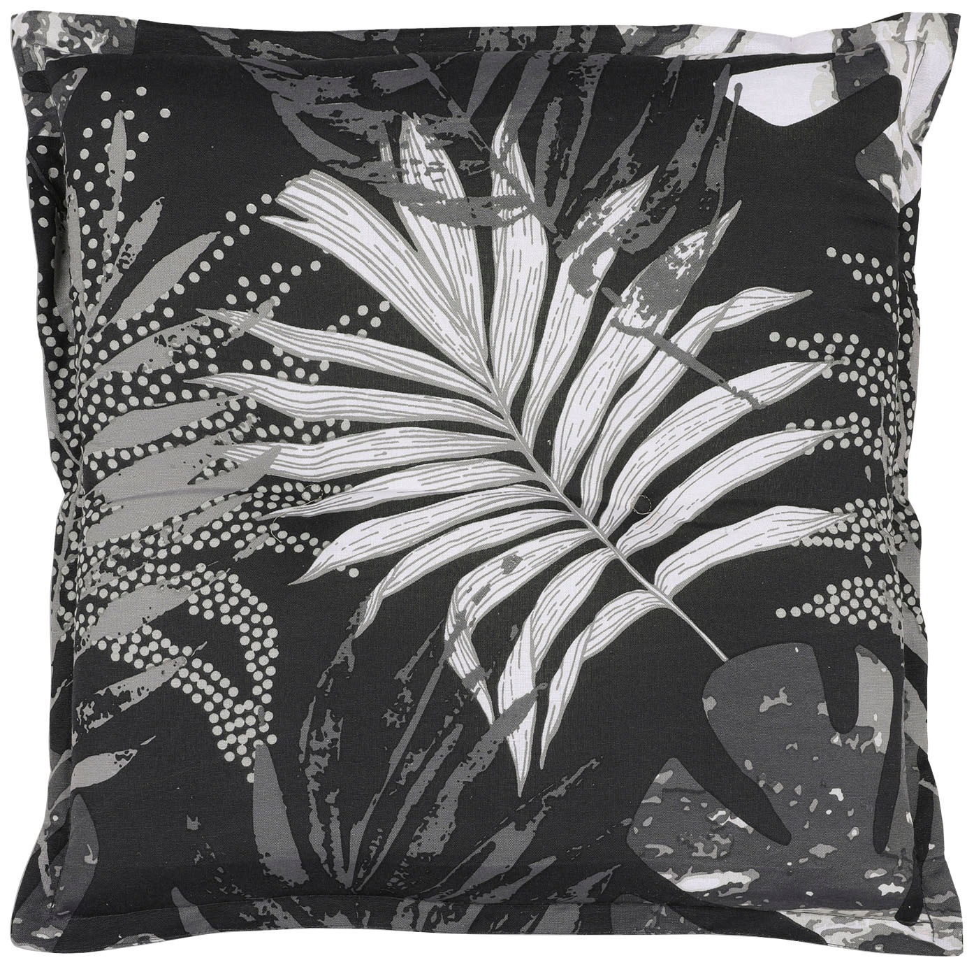 Hockerauflage GO-DE, B:50cm H:50cm T:48cm, schwarz, Baumwolle, Polyester, Polsterauflagen, "Hockerauflage"