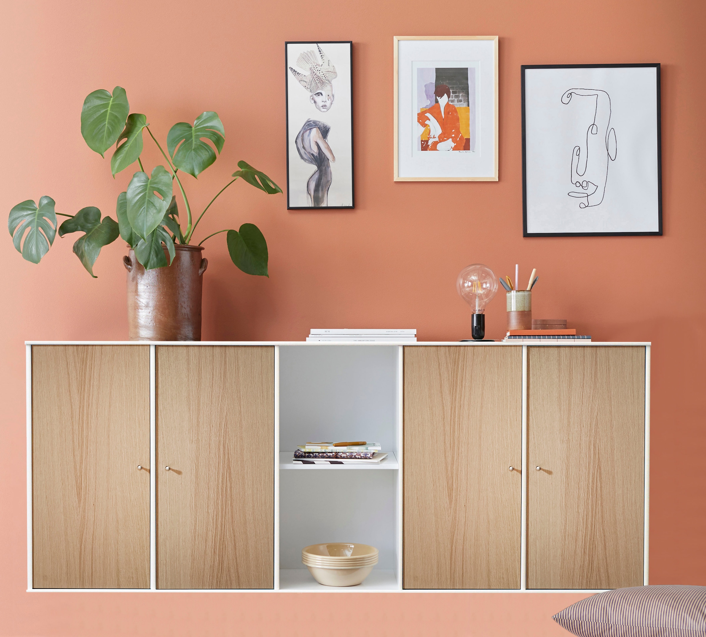 Hammel Furniture Sideboard »Mistral Kubus«, mit vier Türen, Wandmontage/stehend,...