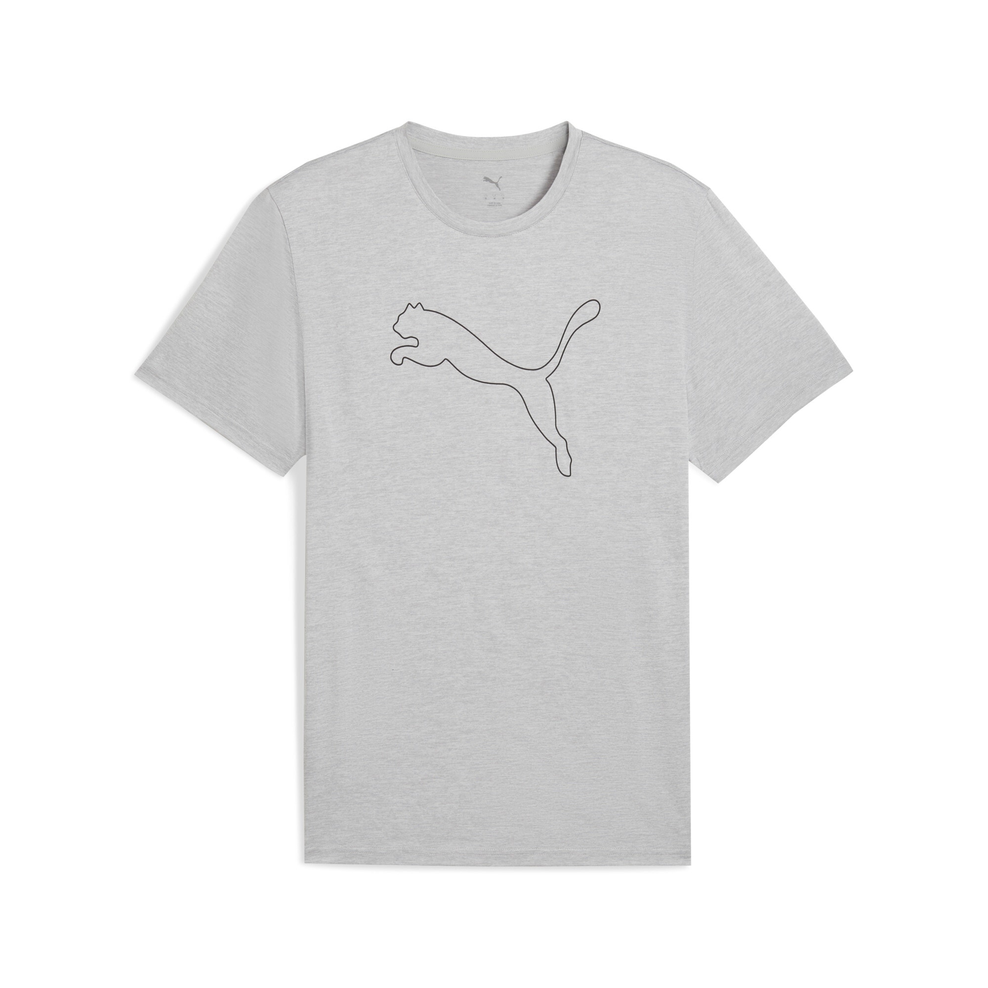 PUMA Trainingsshirt "M TAD ESSENTIAL HEATHER CAT TEE (CF LARGE CAT)" mit Rundhalsausschnitt, mit Kurzarm, für sportliche Aktivitäten