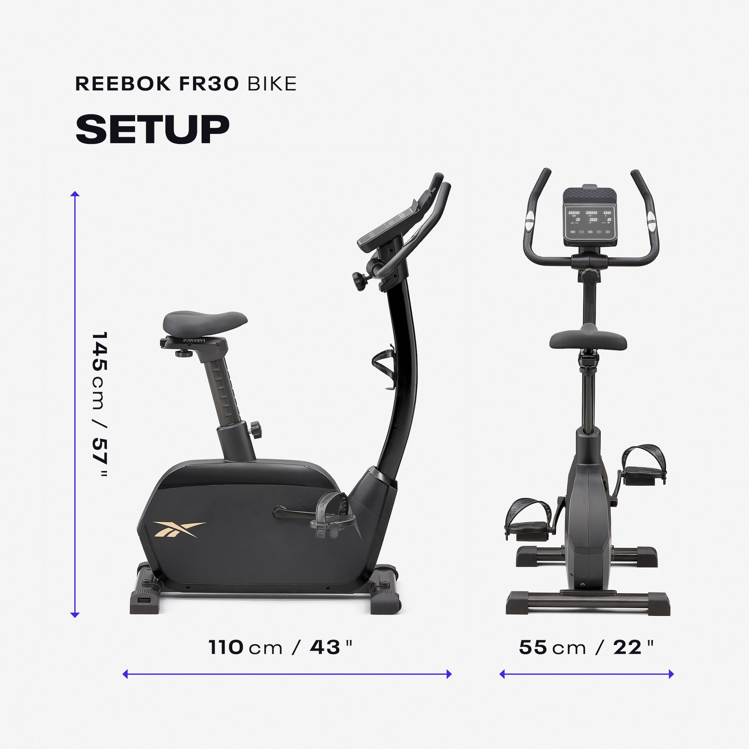 Reebok Ergometer »FR30«, (mit Tablet-Halterung), Schwungmasse ca. 9 kg, 32 Widerstandsstufen