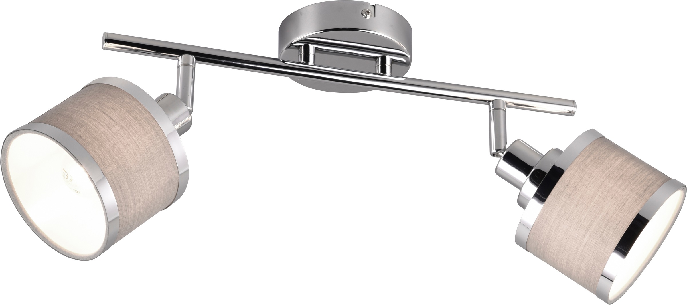 TRIO Leuchten Deckenstrahler »AROSA, Spot, Metall chrom Stoff grau, exkl. E14 max 28W« E14 1 Stk. warmweiß - kaltweiß Deckenspot, Stange mit drehbaren kippbaren schwenkbaren Spots Ø10cm