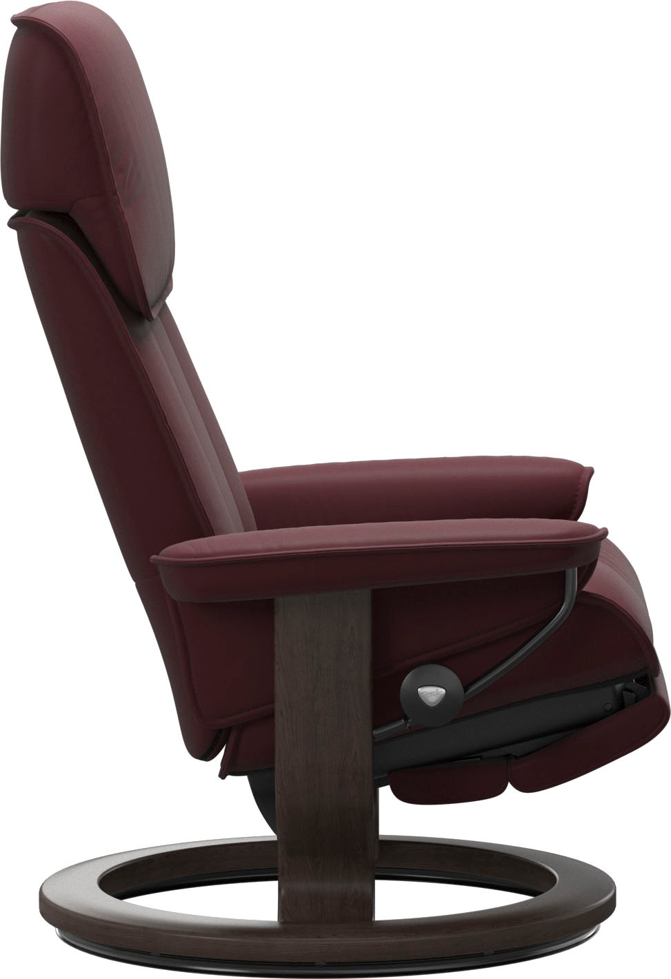 Relaxsessel STRESSLESS "Admiral", rot (bordeaux batick), B:87cm H:101cm T:78cm, Leder BATICK: BATICK ist ein leicht korrigiertes, durchgefärbtes und genarbtes Möbelleder, bei dem die meisten Unebenheiten und Spuren in der Regel entfernt wurden., Sessel, R 8