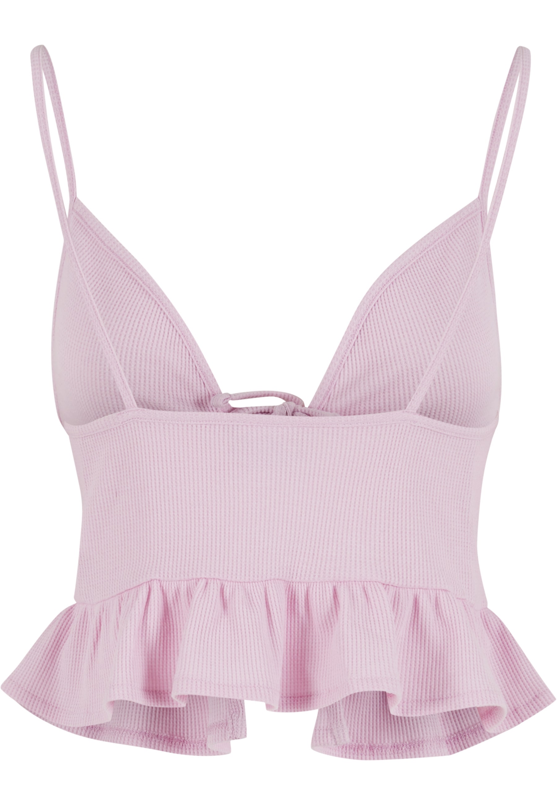 URBAN CLASSICS Tanktop »Urban Classics Damen Ladies Waffle Pique Ruffle Top«