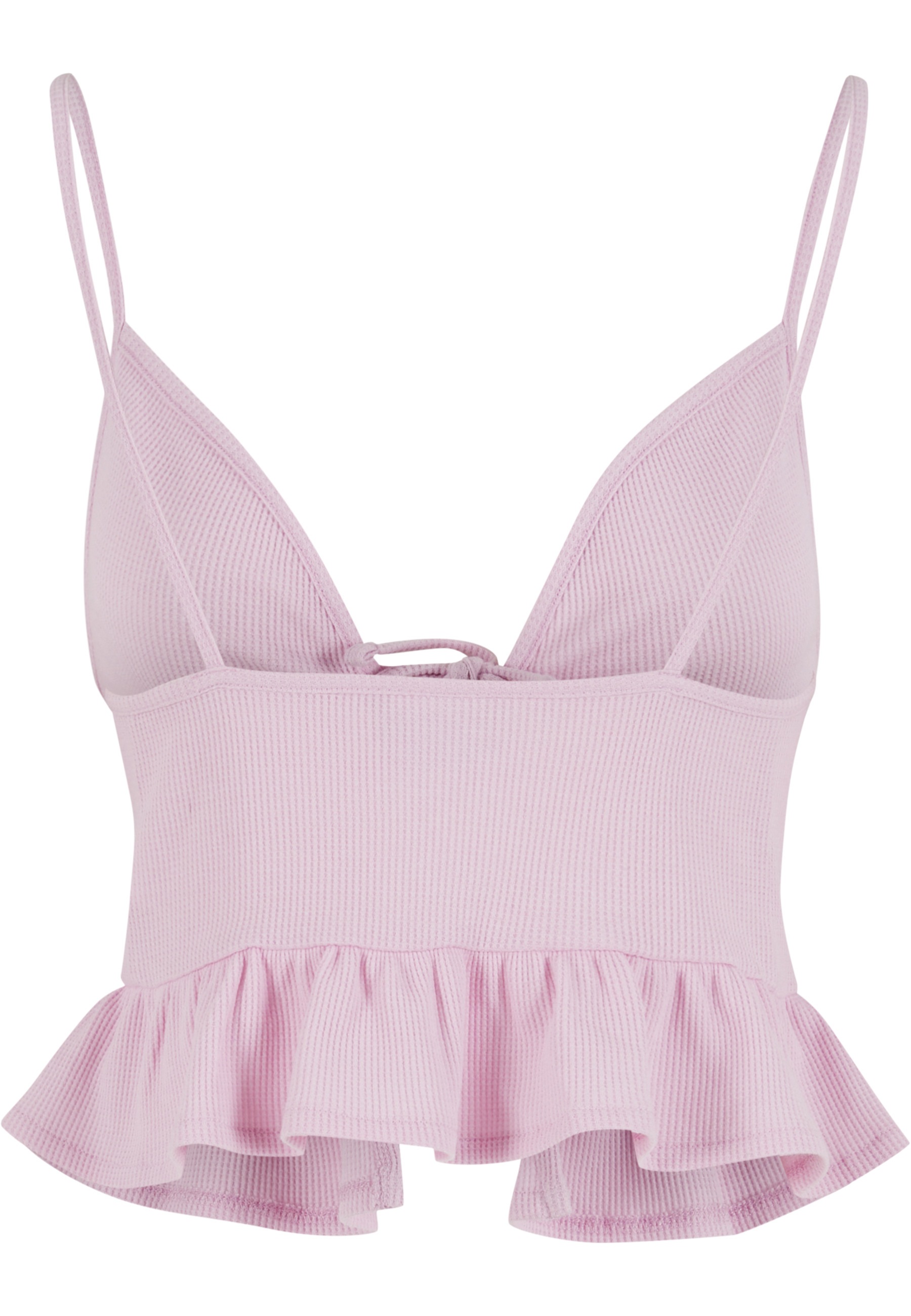 URBAN CLASSICS Tanktop "Urban Classics Damen Ladies Waffle Pique Ruffle Top günstig online kaufen