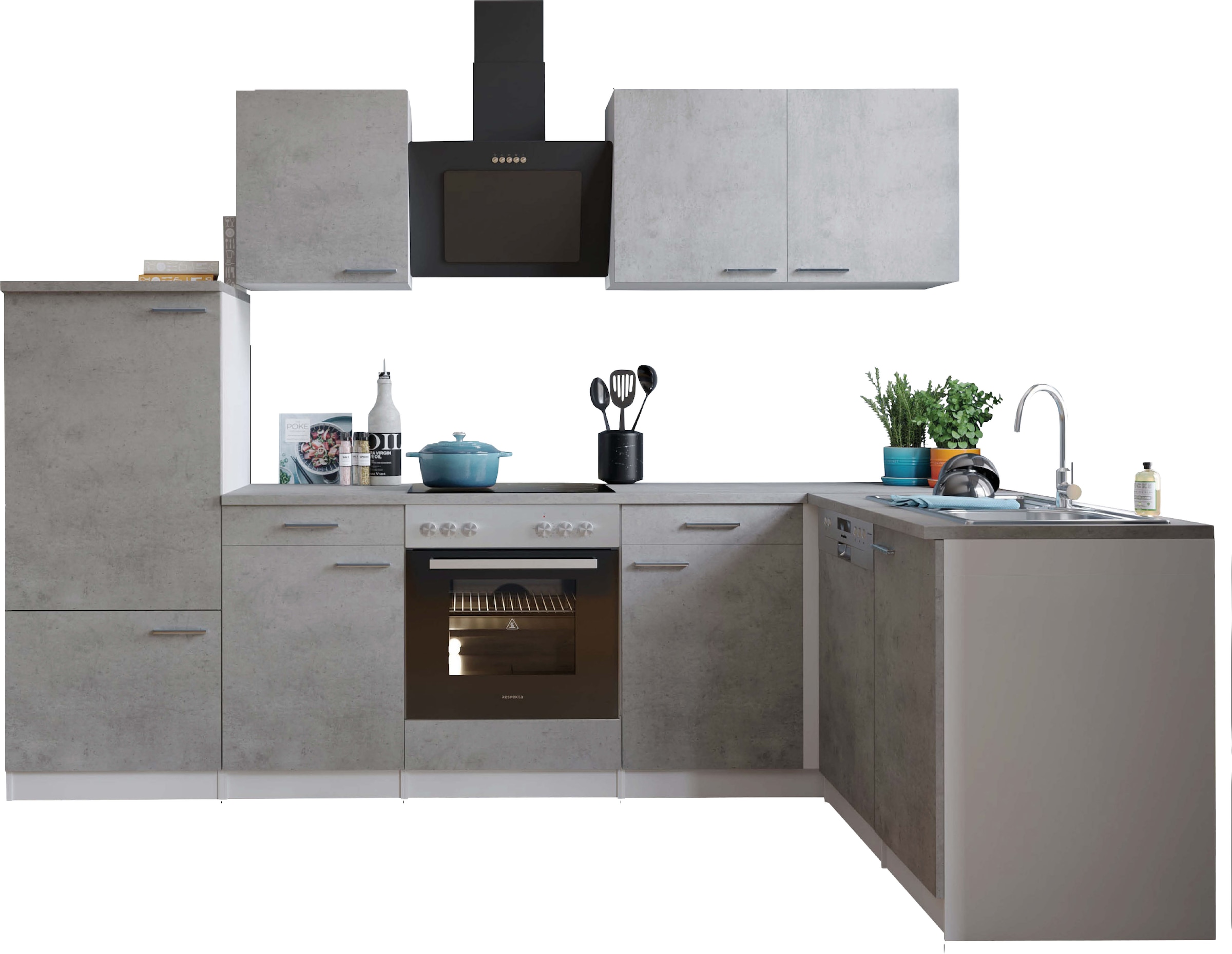 MESANA Winkelküche "Malia", Breite 280 cm, 85 cm Arbeitshöhe, in exklusiver günstig online kaufen