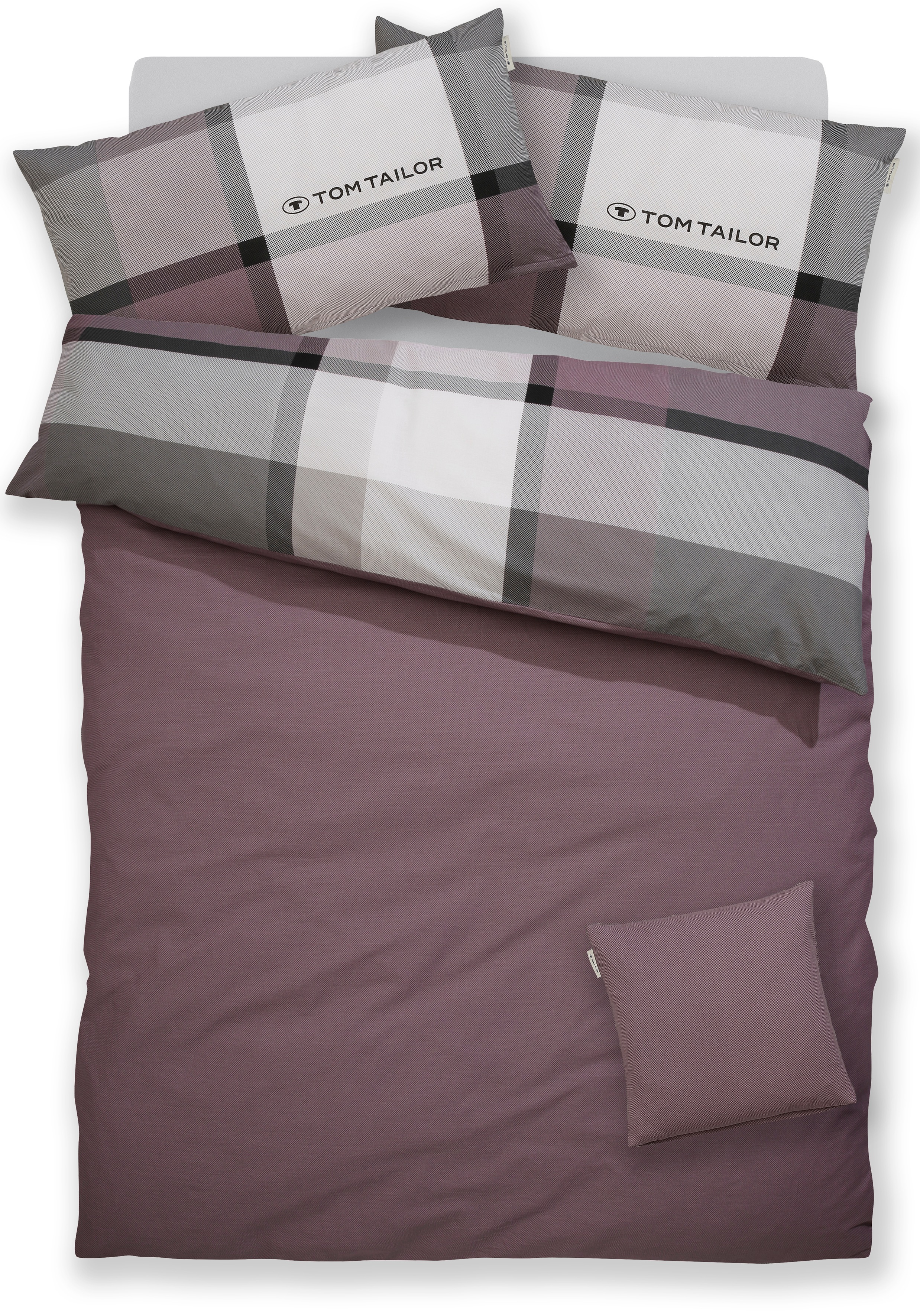 Thumbnail - TOM TAILOR HOME Bettwäsche "Lenny in Gr. 135x200 oder 155x220 cm" 3 tlg. mit GRATIS-Zugabe: Kissenhülle 1tlg., in Biber ...