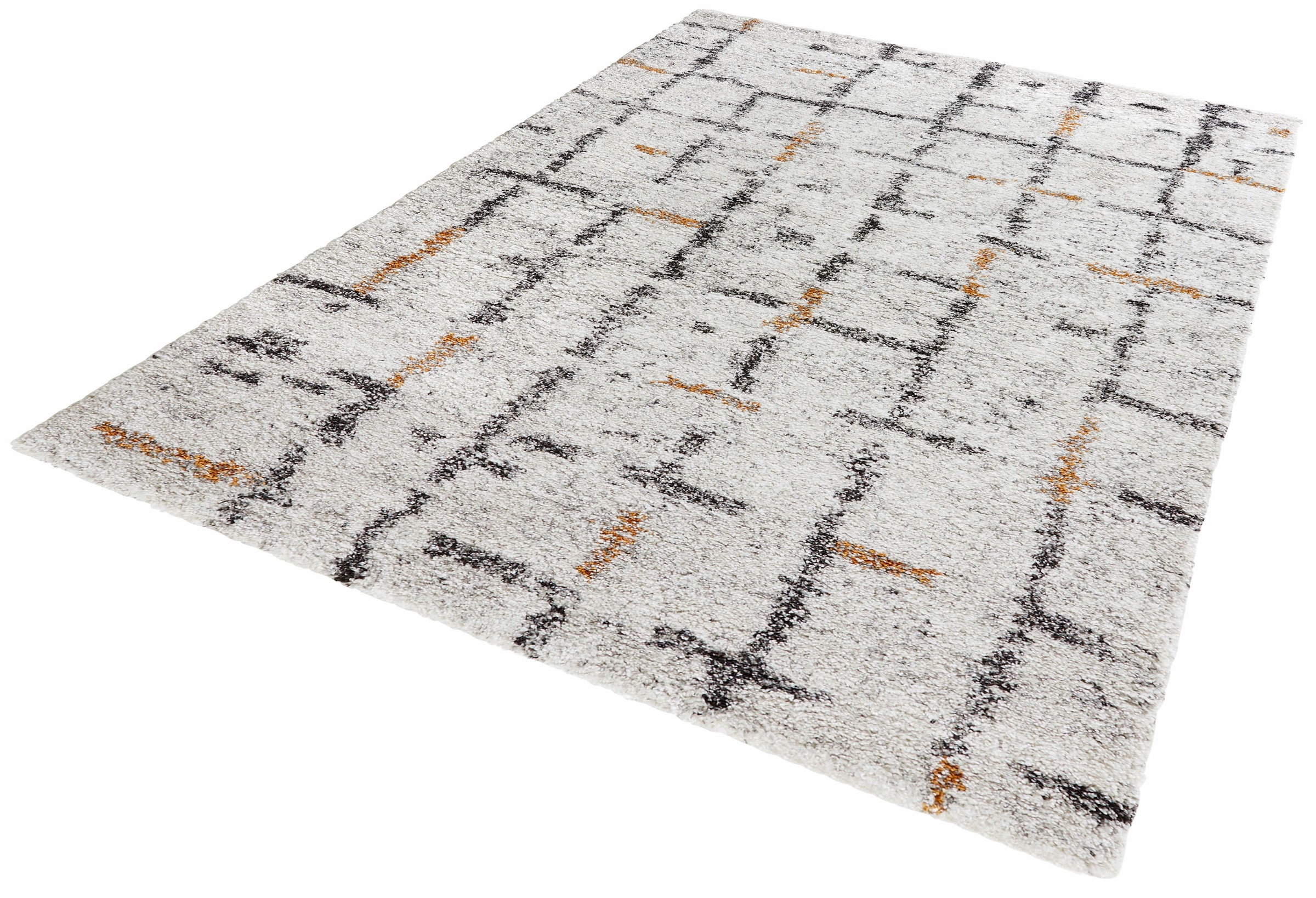 HANSE Home Hochflor-Teppich »Grid«, rechteckig, Shaggy, Boho, Flokati, Weich, Modern, Wohnzimmer, Schlafzimmer, Flur