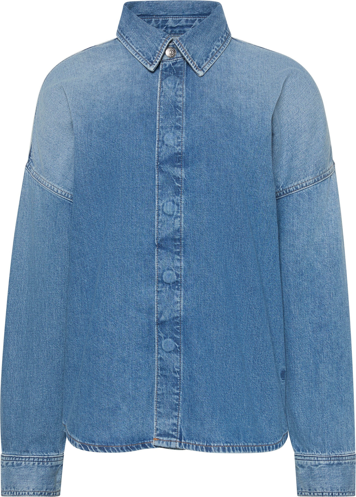 Calvin Klein Jeans Hemdbluse "RLXD LNN DNM SHRT DY", Mit Rundhalsausschnitt günstig online kaufen