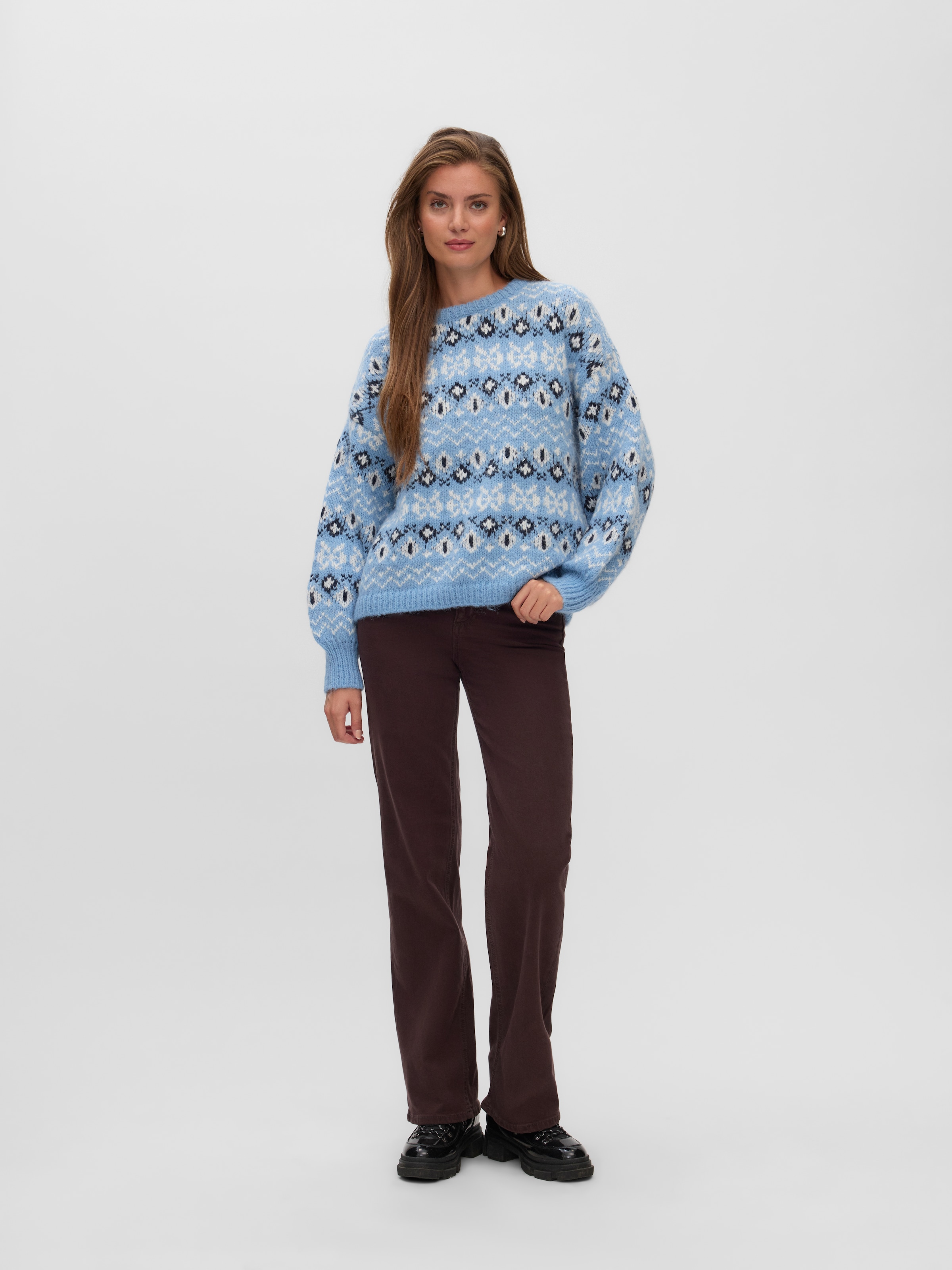 Vero Moda Strickpullover »VMELIN LS O-NECK PULLOVER LCS« Kunstfaser, oversize