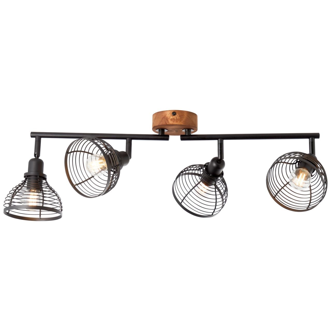 Brilliant Deckenstrahler »Avia«, 4 flammig, Leuchtmittel E14 | ohne Leuchtmittel, 4flg schwarz/holzfarbend