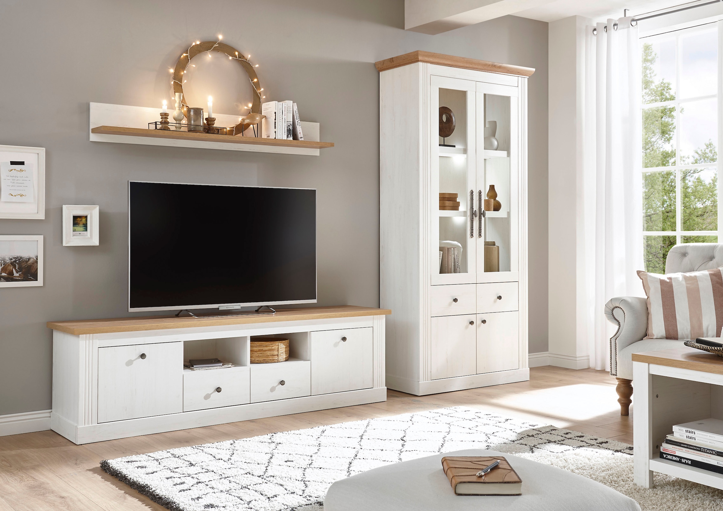 Home affaire Wohnwand "Westminster TOPSELLER" Set, Vitrine, Lowboard, Wandr günstig online kaufen