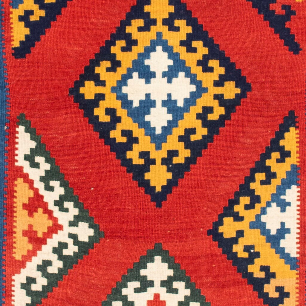 morgenland Wollteppich »Kelim Fars Durchgemustert Rosso 113 x 110 cm«, quadratisch
