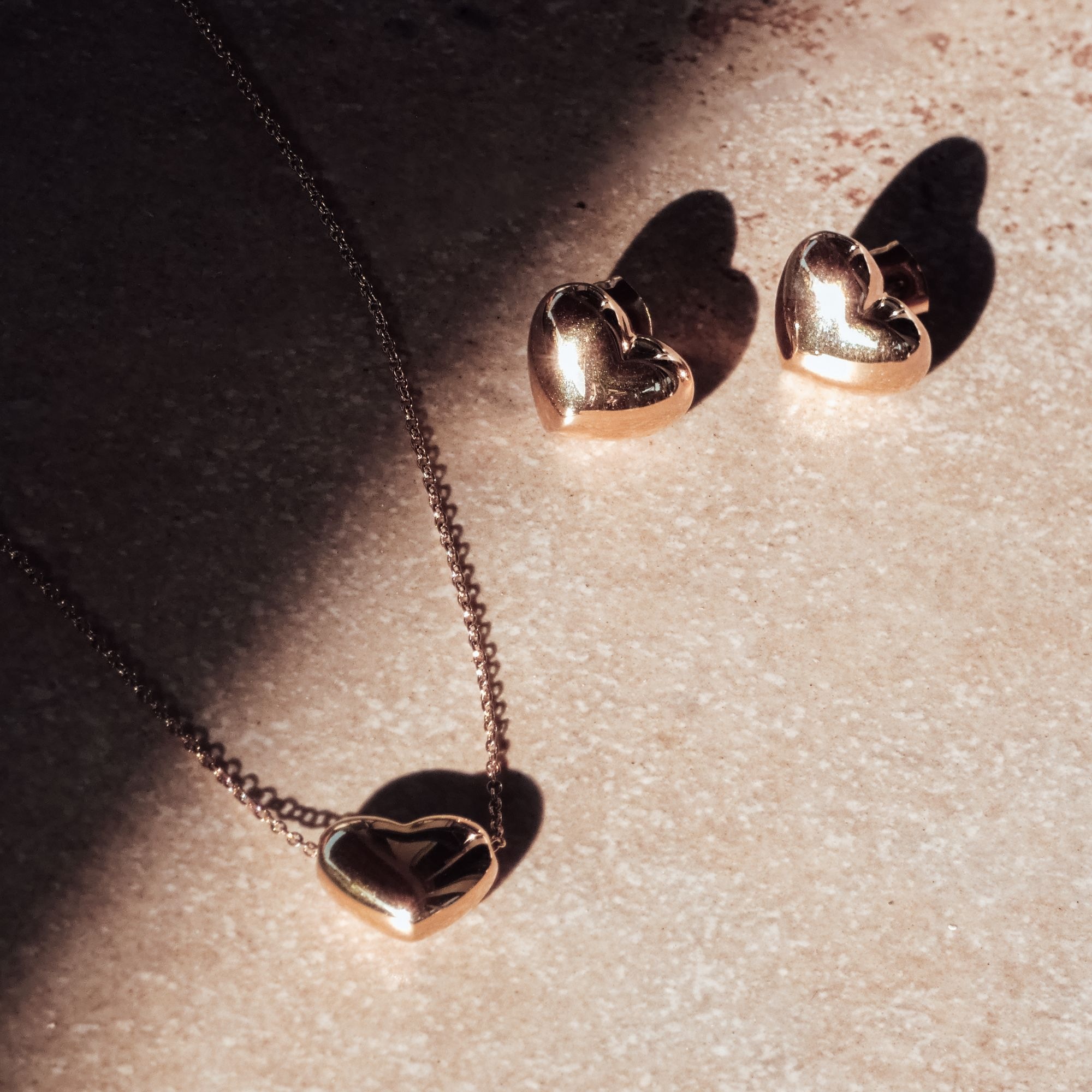 Echtzeit Paar Ohrstecker »Schmuck Geschenk Edelstahl Ohrringe Puffy Heart Herz«