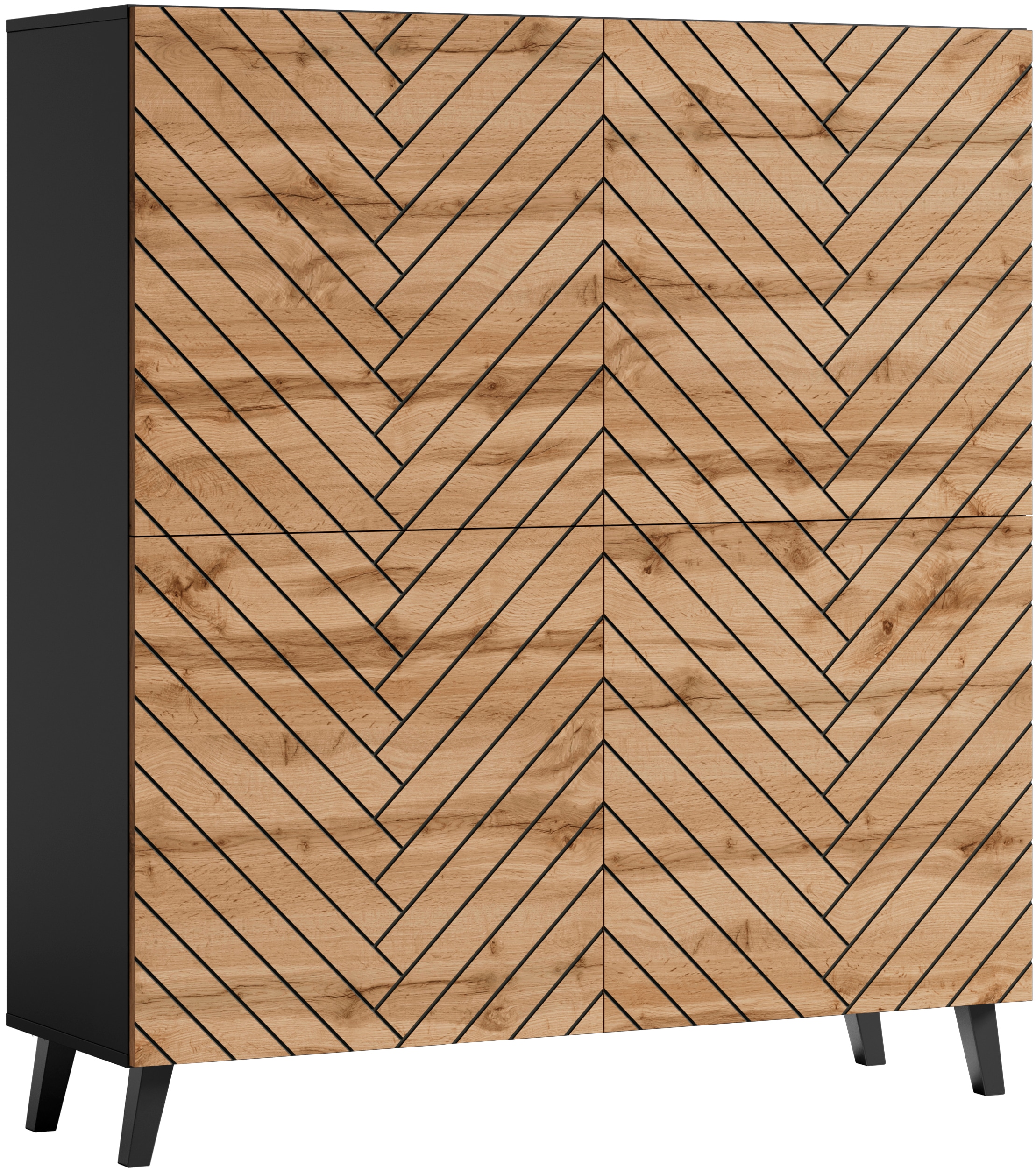 INOSIGN Highboard »HIGHBOARD PHUKET«, (1 St.), moderne Kommode mit 4 Türen und 8 Fächern, Breite 120 cm