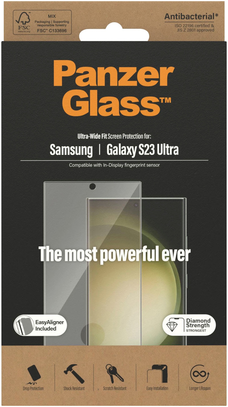 PanzerGlass Displayschutzglas »Samsung Galaxy S23 Ultra -Ultra-Wide Fit inkl. EasyAligner«, für Samsung Galaxy S23 Ultra, (Set, Displayschutz mit Installationshilfe EasyAligner)