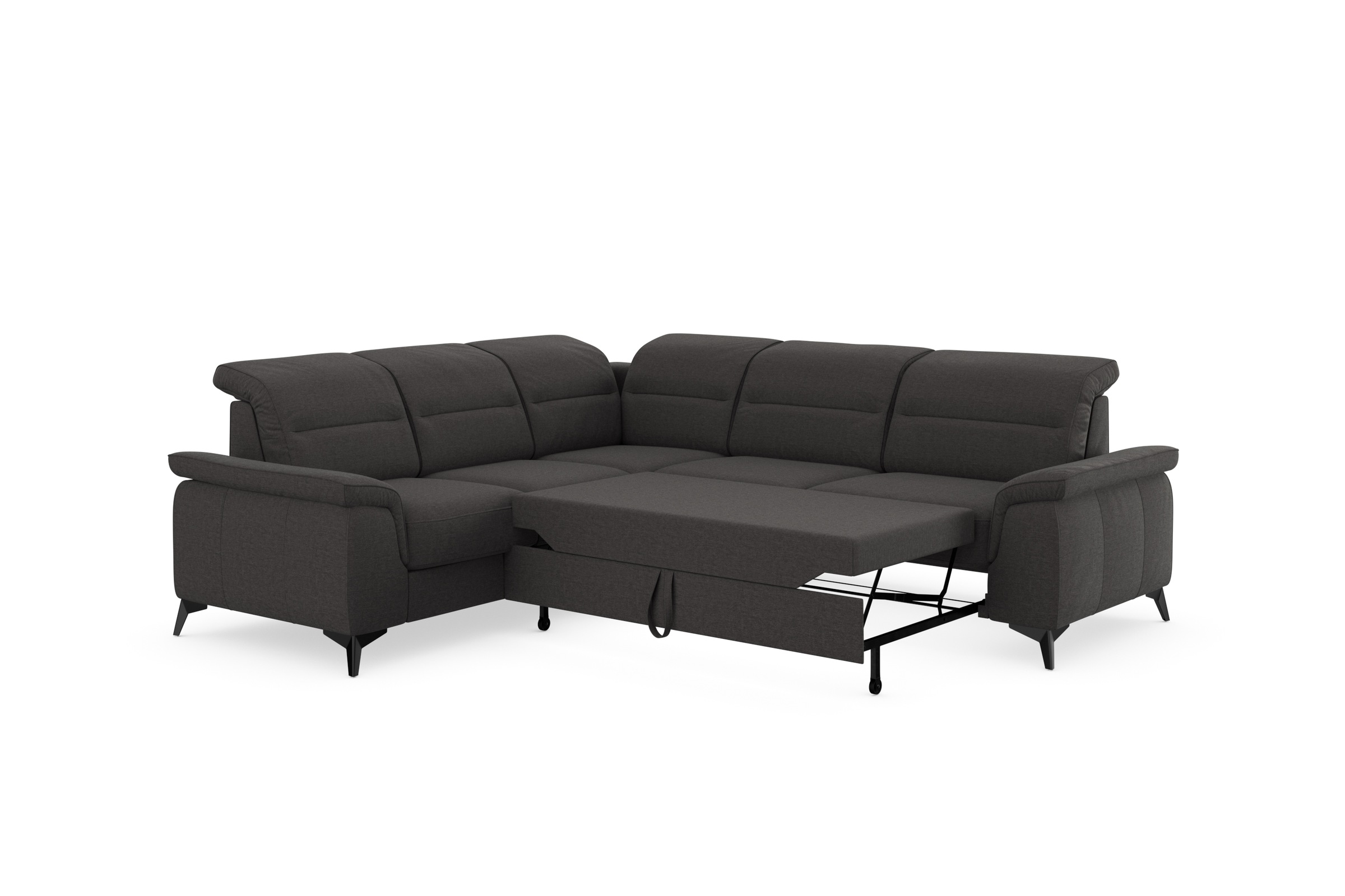 sit&more Ecksofa »Sinatra L-Form«, optinal mit Kopfteilverstellung und Armteilfunktion, Metallfüße