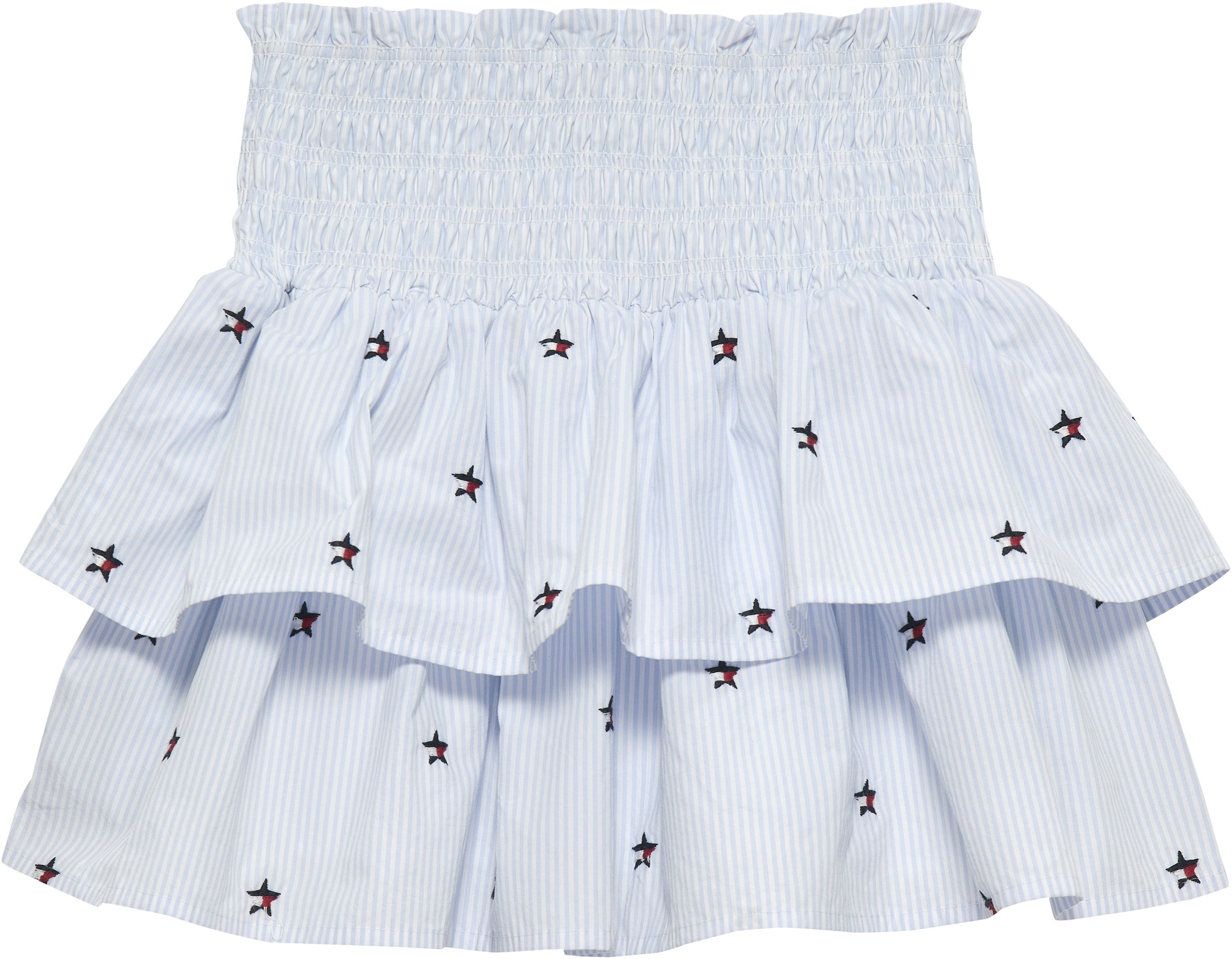 Tommy Hilfiger Stufenrock »STAR STRIPES SKIRT« Kinder bis 16 Jahre, gesmoktes Bündchen, bestickt