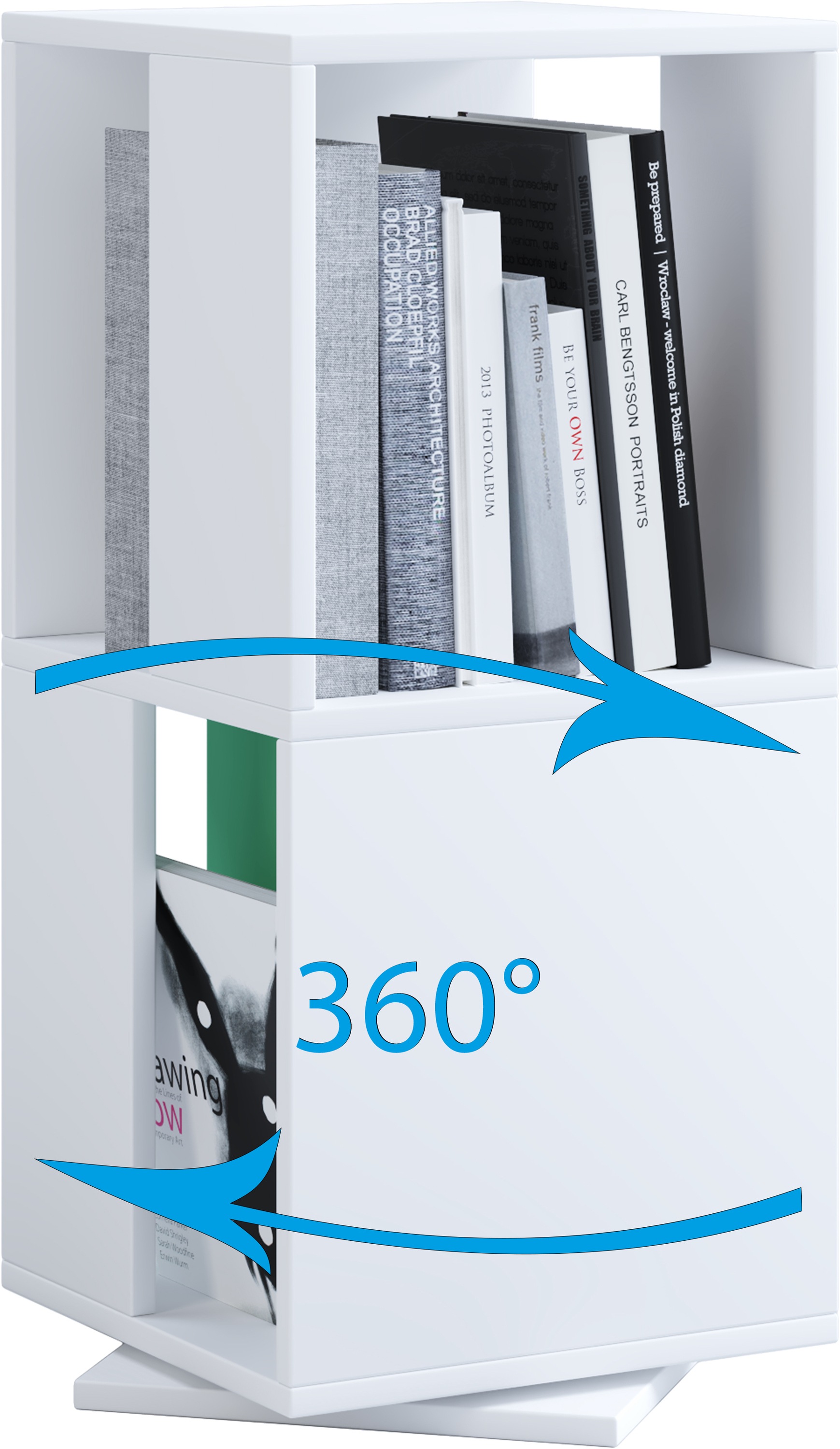 VCM Bücherregal "Holz Regal Büroregal Aktenregal drehbar Stifta L" 1 Stk. tlg.