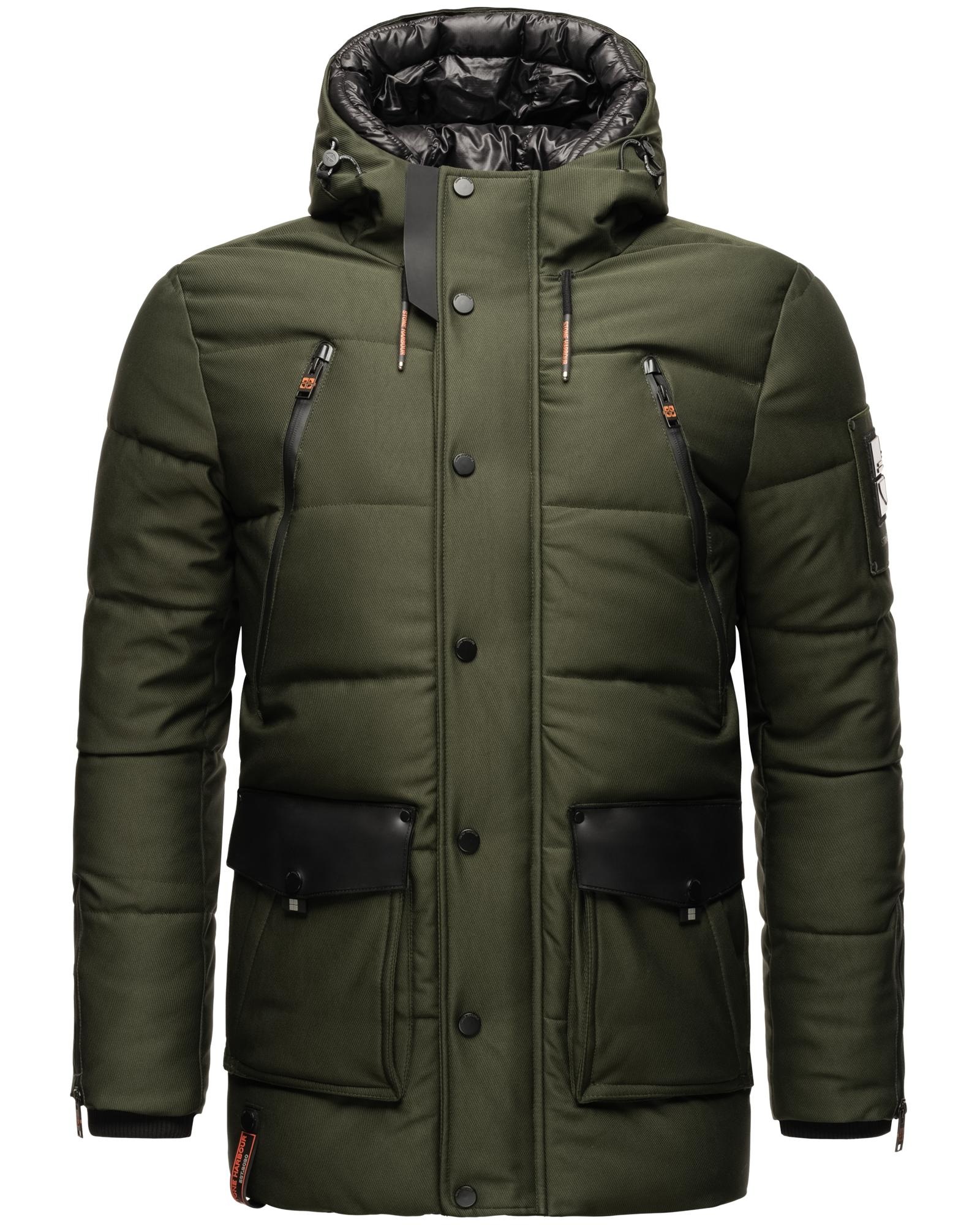 Stone Harbour Winterjacke »Mitjaa«, mit Kapuze, Warm gefütterter Herren Wintermantel mit doppelter Kapuze