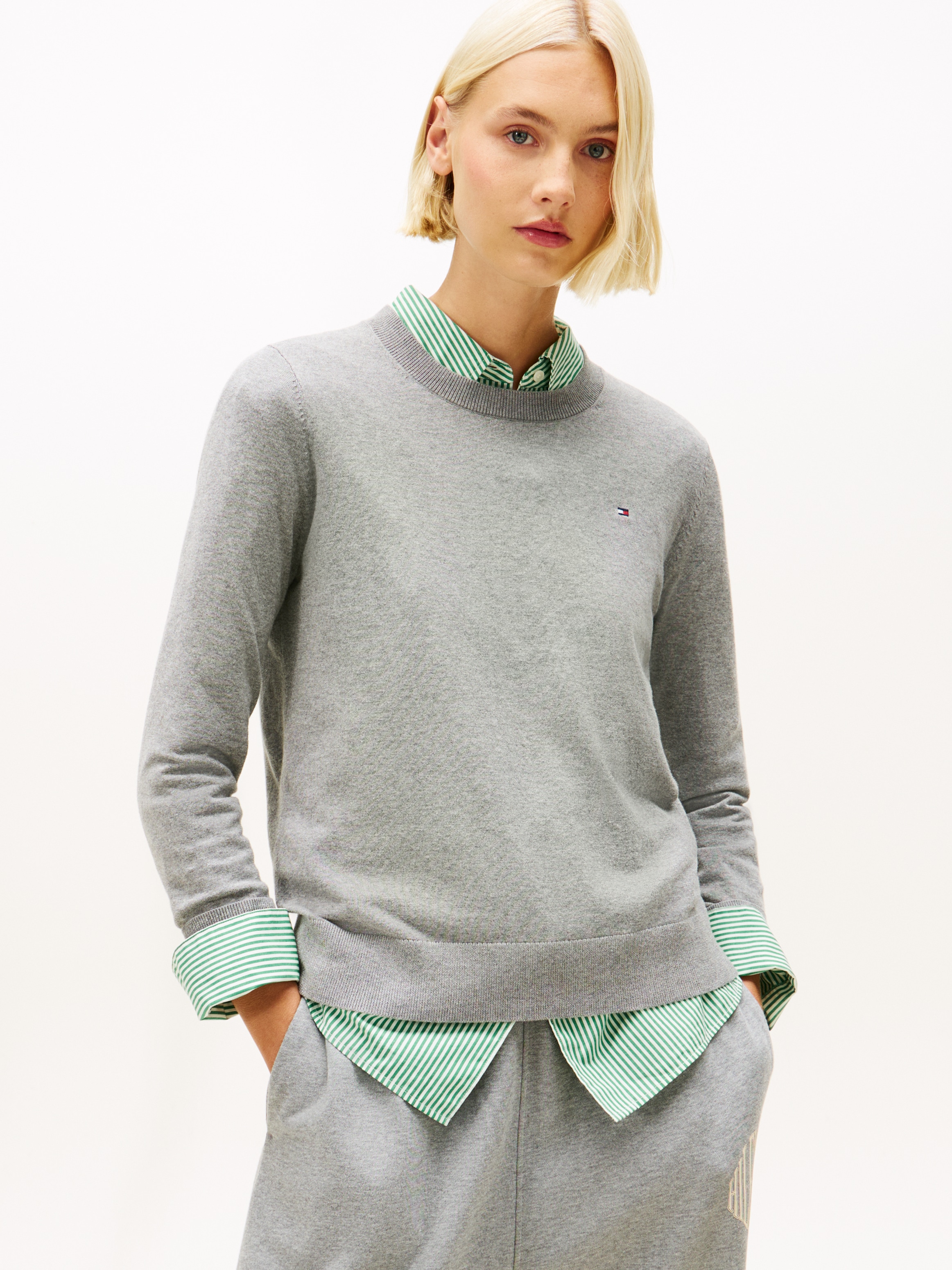 Tommy Hilfiger Rundhalspullover "CO JERSEY STITCH LS C-NK SWT" günstig online kaufen