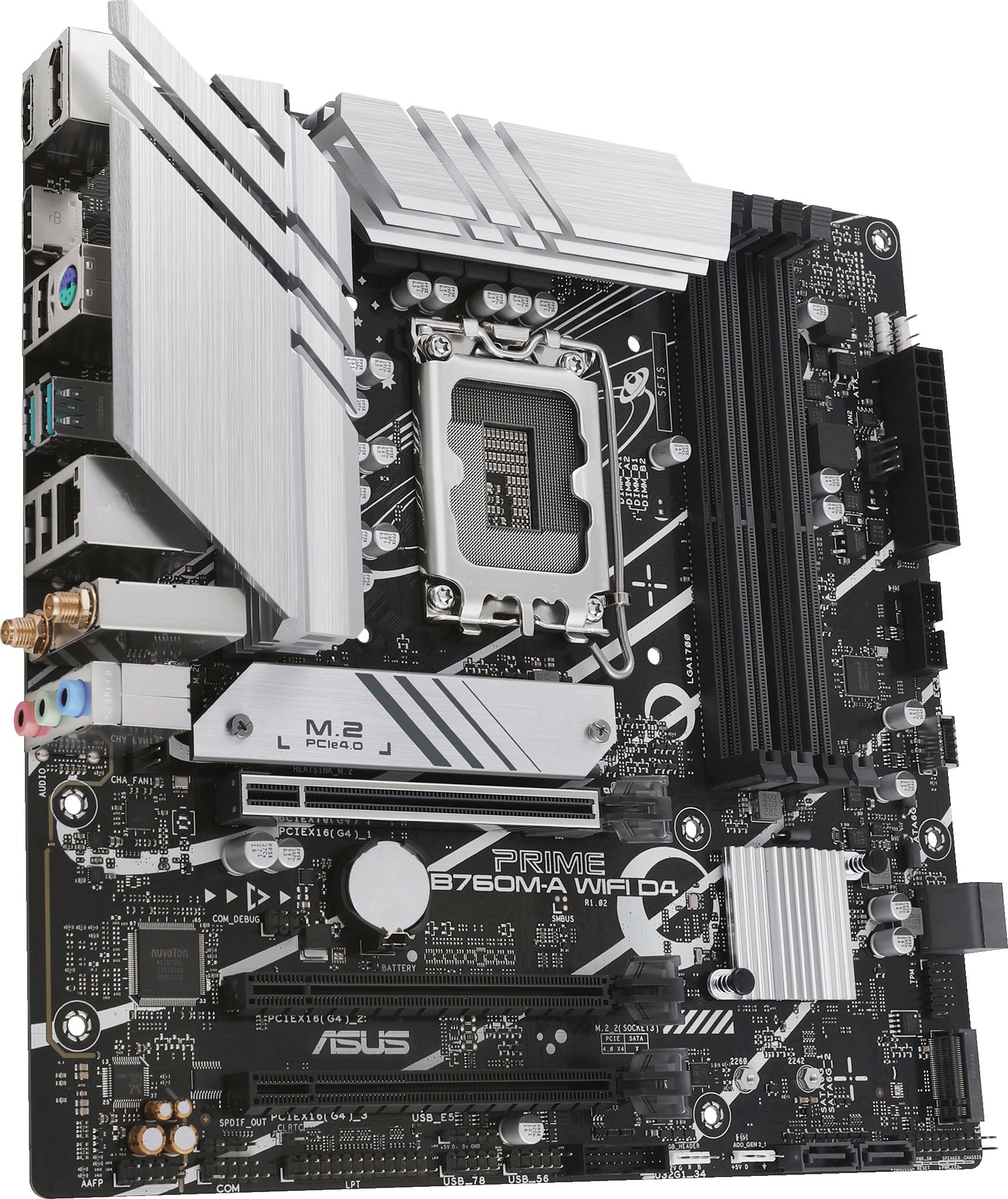 Asus Mainboard »PRIME B760M-A WIFI D4«, Intel B760, mATX, DDR4 Speicher, PCIe 4.0, 2x M.2, WiFi 6, Aura Sync