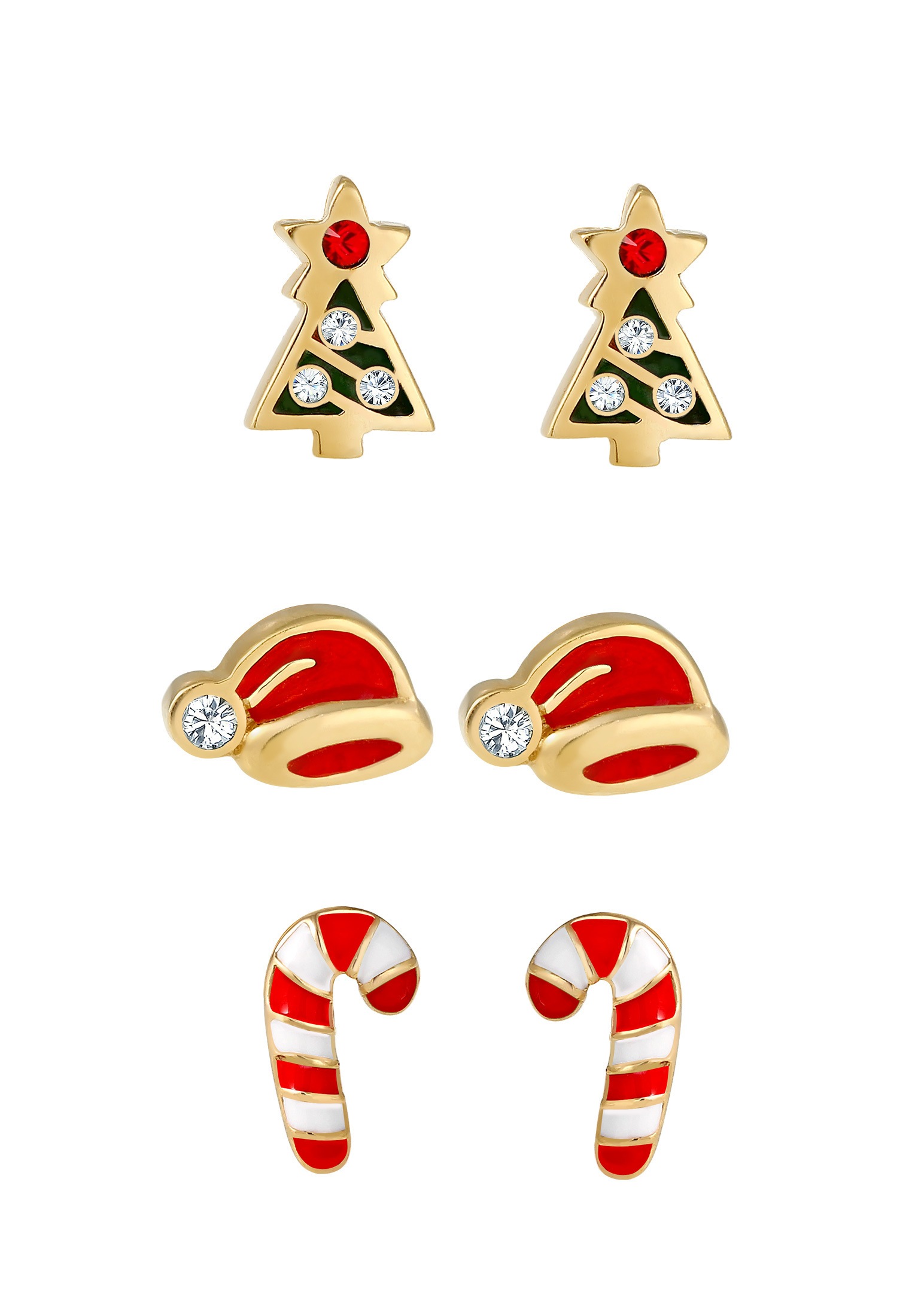 Elli Ohrring-Set »X-mas 3er Set Süß 925 Silber, mit Kristallen von Swarovski®«