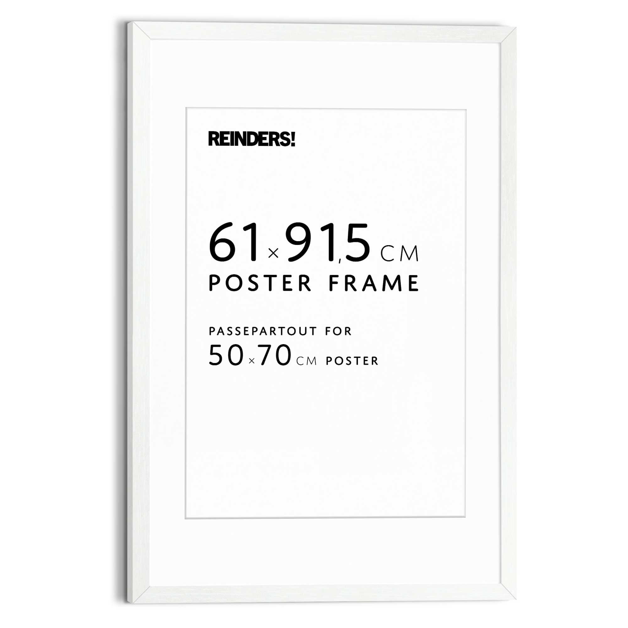 REINDERS Bilderrahmen "Bilderrahmen Poster 61x91,5 oder 50x70", B/H/T: 64,5cm x 95cm x 2cm, Weiß, weiß, Bilderrahmen, Wohnzimmer - Weiß - MDF -
