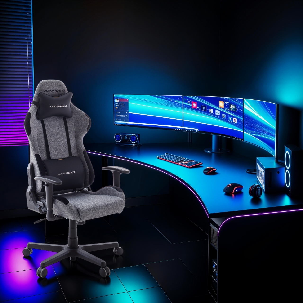 MCA furniture Gaming-Stuhl »DX Racer Formula Gamingchair«, (Set), 1 St., Stoff, Gaming,Racing,Design,Lordose,Kissen,Armlehne,drehbar,verstellbar