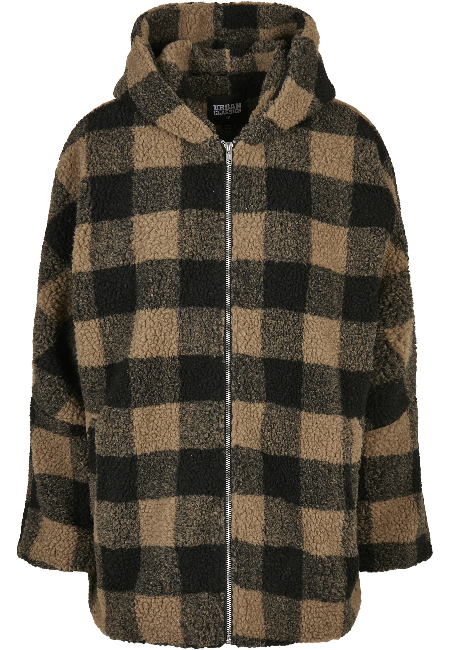 St.), Sherpa BAUR Jacket«, ohne Ladies Check Winterjacke Hooded CLASSICS URBAN bestellen Oversized »Damen Kapuze | (1 online