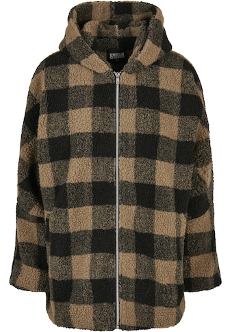 Winterjacke »Damen Ladies Hooded Oversized Check Sherpa Jacket«, (1 St.), mit Kapuze