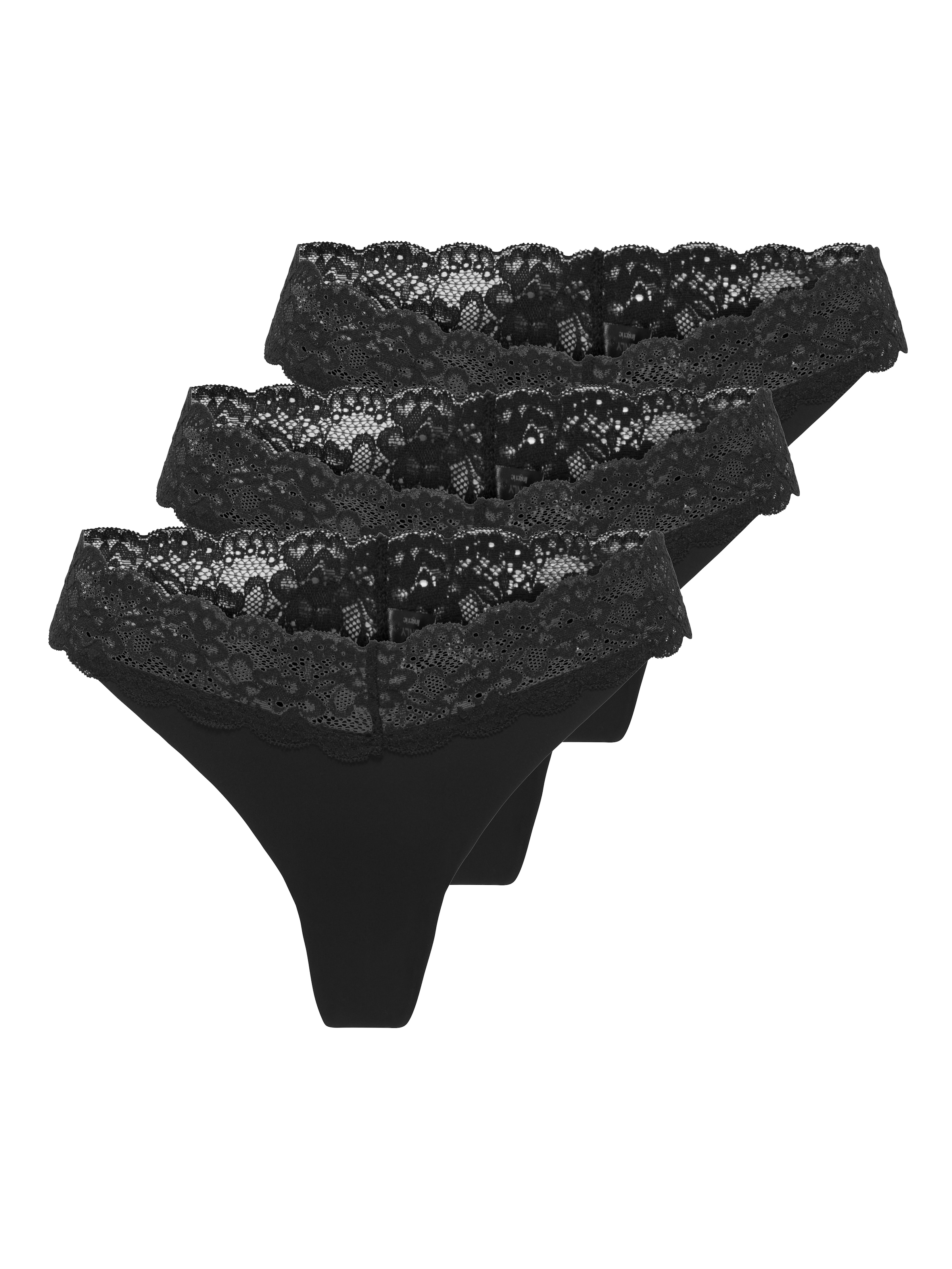 ONLY "ONLCHLOE LACE S.S THONG 3-PACK ACC" Packung, 3 Stk.
