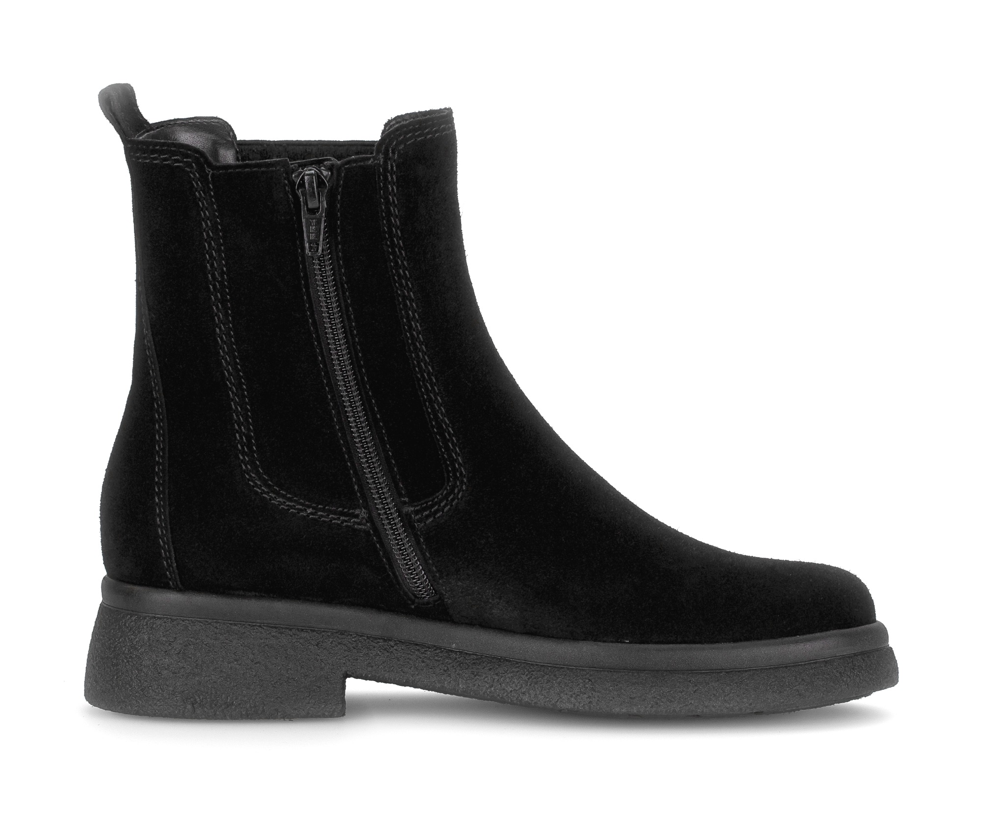 Chelseaboots GABOR, Damen, Gr. 42, schwarz, Veloursleder, unifarben, Schuhe Chelseaboots, Blockabsatz, Businessschuh in Komfortweite G 3