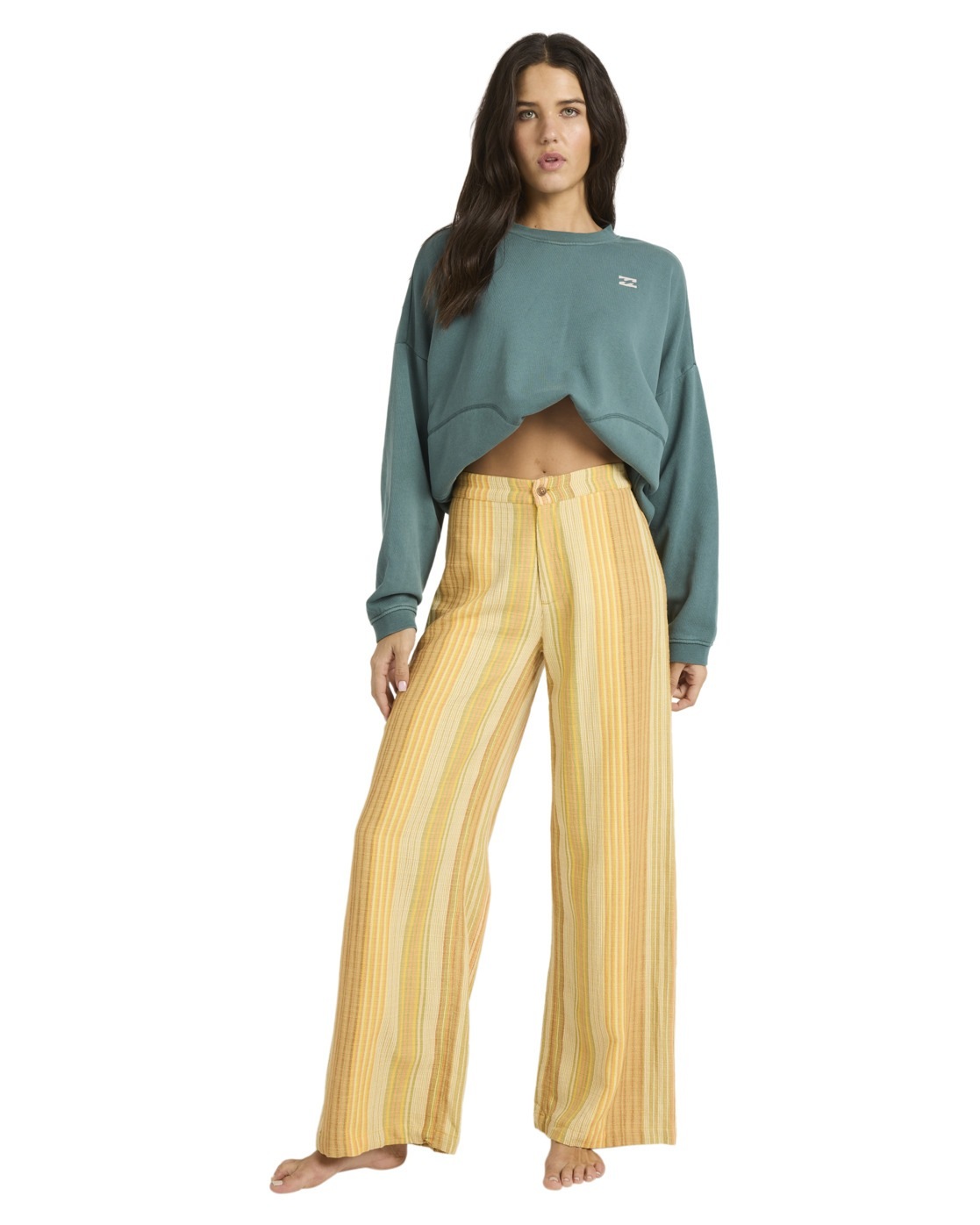 Outdoorhose BILLABONG "Hazy Daze", Damen, Gr. XS, braun multi, Obermaterial: 55% Walkfrottier, 37% Viskose, 13% Flachs;, Hosen Outdoorhose