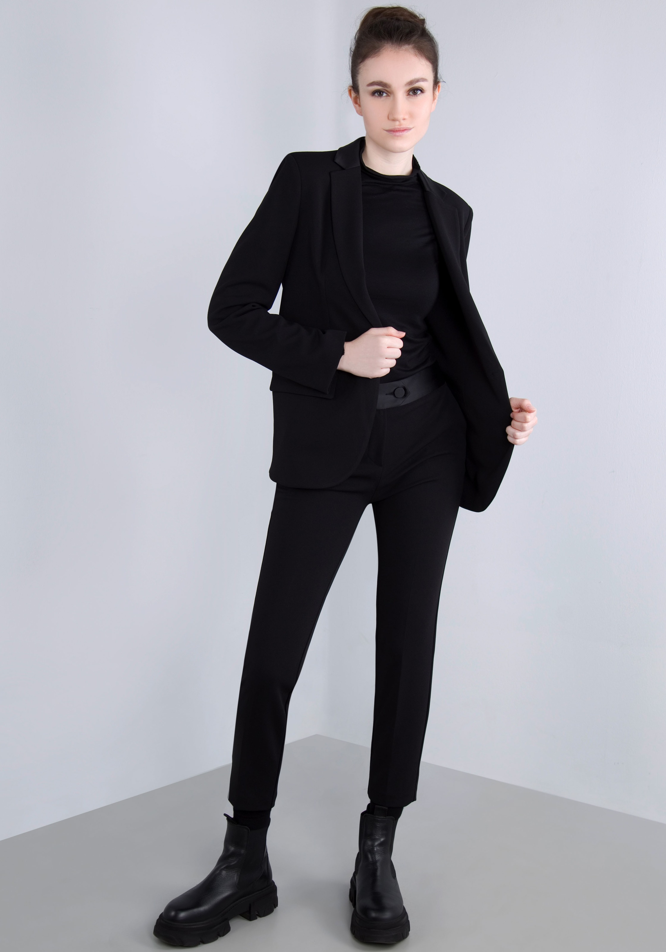 IMPERIAL Longblazer, mit Satindetails und Stretch