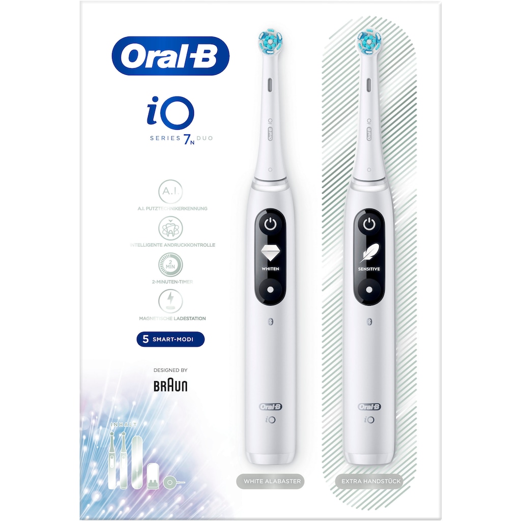 Oral-B Elektrische Zahnbürste »iO Series 7N mit 2. Handstück«, 2 St. Aufsteckbürsten, Magnet-Technologie