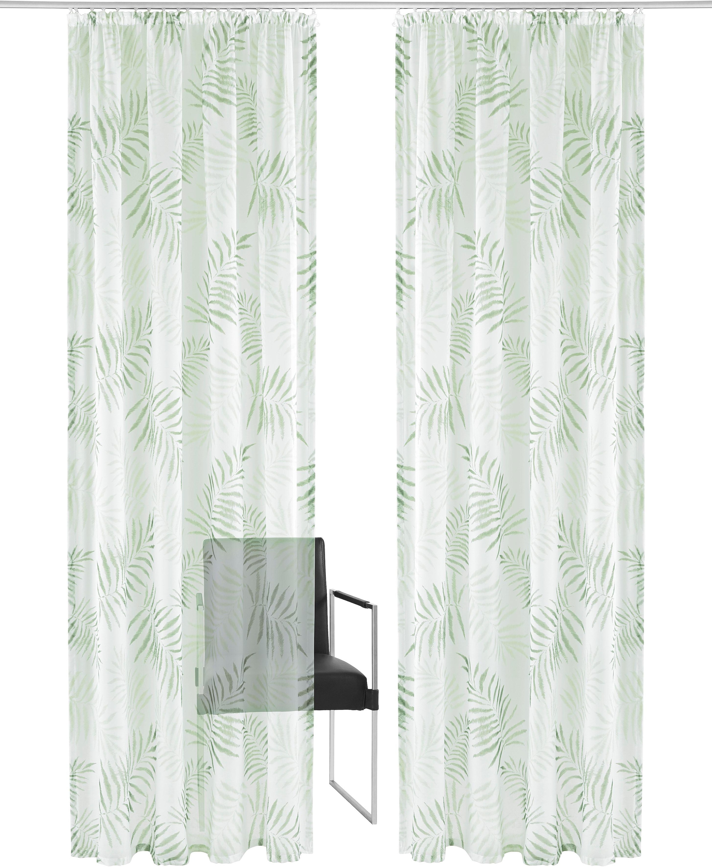 my home Gardine "Paula" Kräuselband 1 Stk. tlg. Halbtransparent, Voile, Pol günstig online kaufen