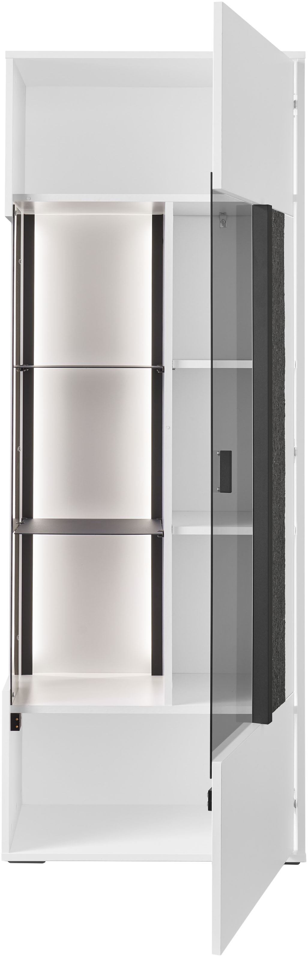 set one by Musterring Vitrine »Deltona«, mit Sandsteinelement, inkl. Beleuchtung, zwei Farben, B64 x H170 cm