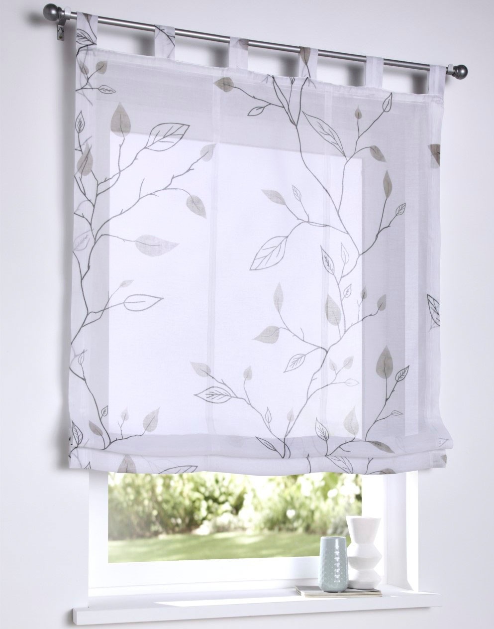 Kutti Raffrollo "Bonnie" mit Schlaufen freihängend halbtransparent, Polyest günstig online kaufen