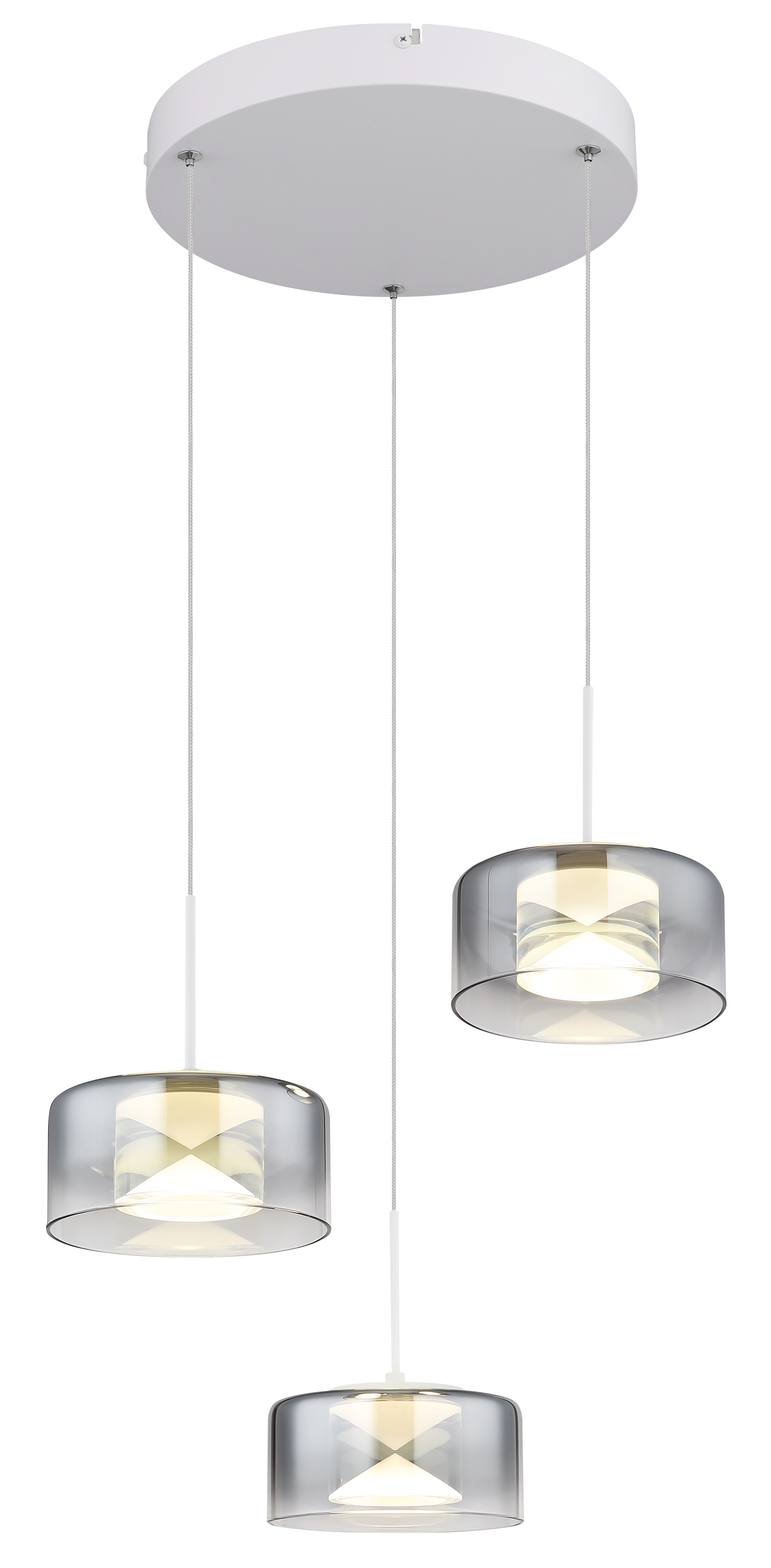 "GLOBO LIGHTING Hängeleuchte ""BELINDA"", silber (weiß), Ø 40cm H: 150cm, 1 Stk., Leuchten, Hängelampe Esszimmer-Leuchte Esstischleuchte Wohnzimmer