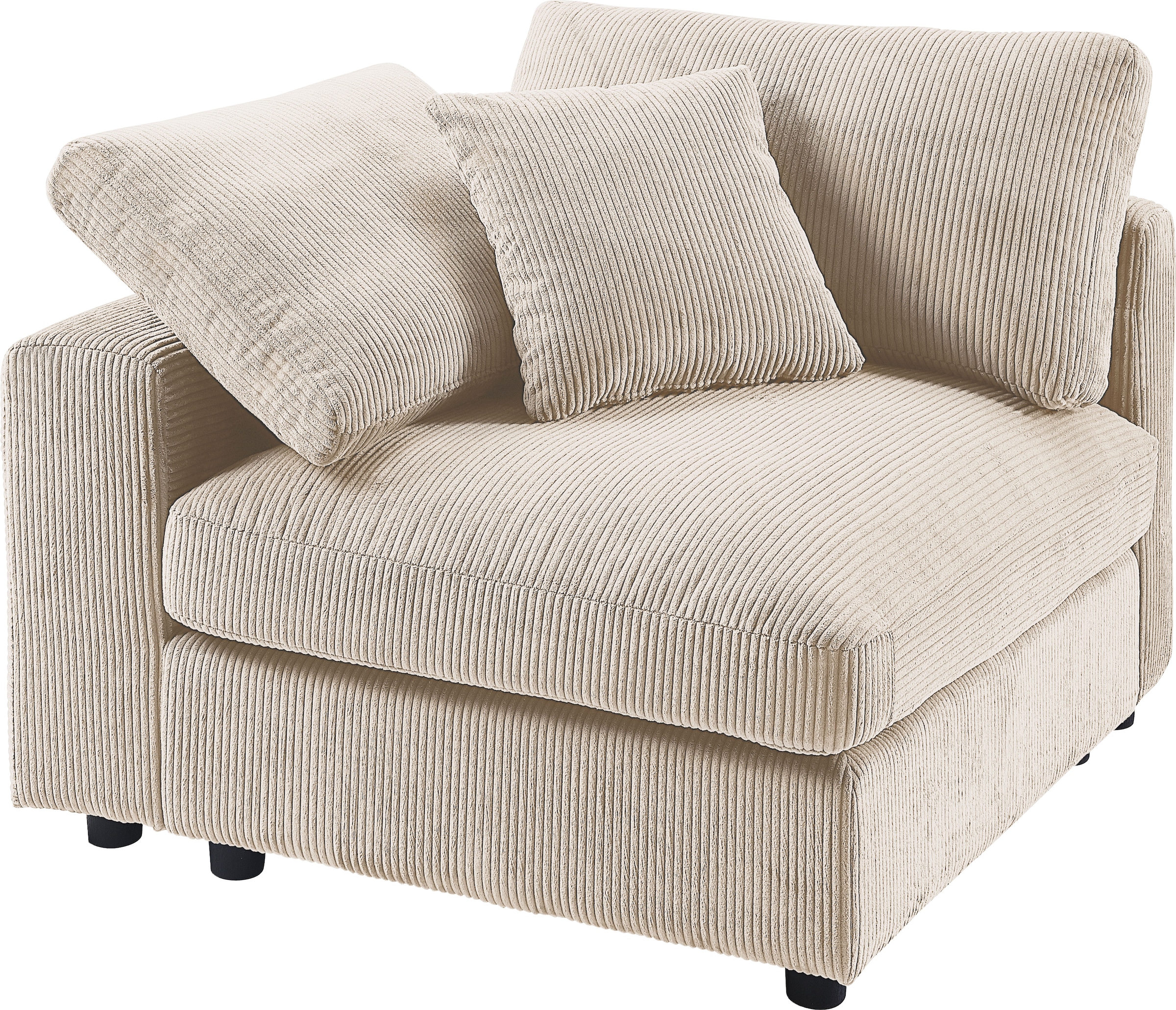 RAUM.ID 4-Sitzer »Bennid, XXL-Modulsofa mit vielen individuellen Stellmöglichkeiten«, (Set, 4 St.), inklusive 2 großen & 2 kleinen Zierkissen im flauschigen Cord