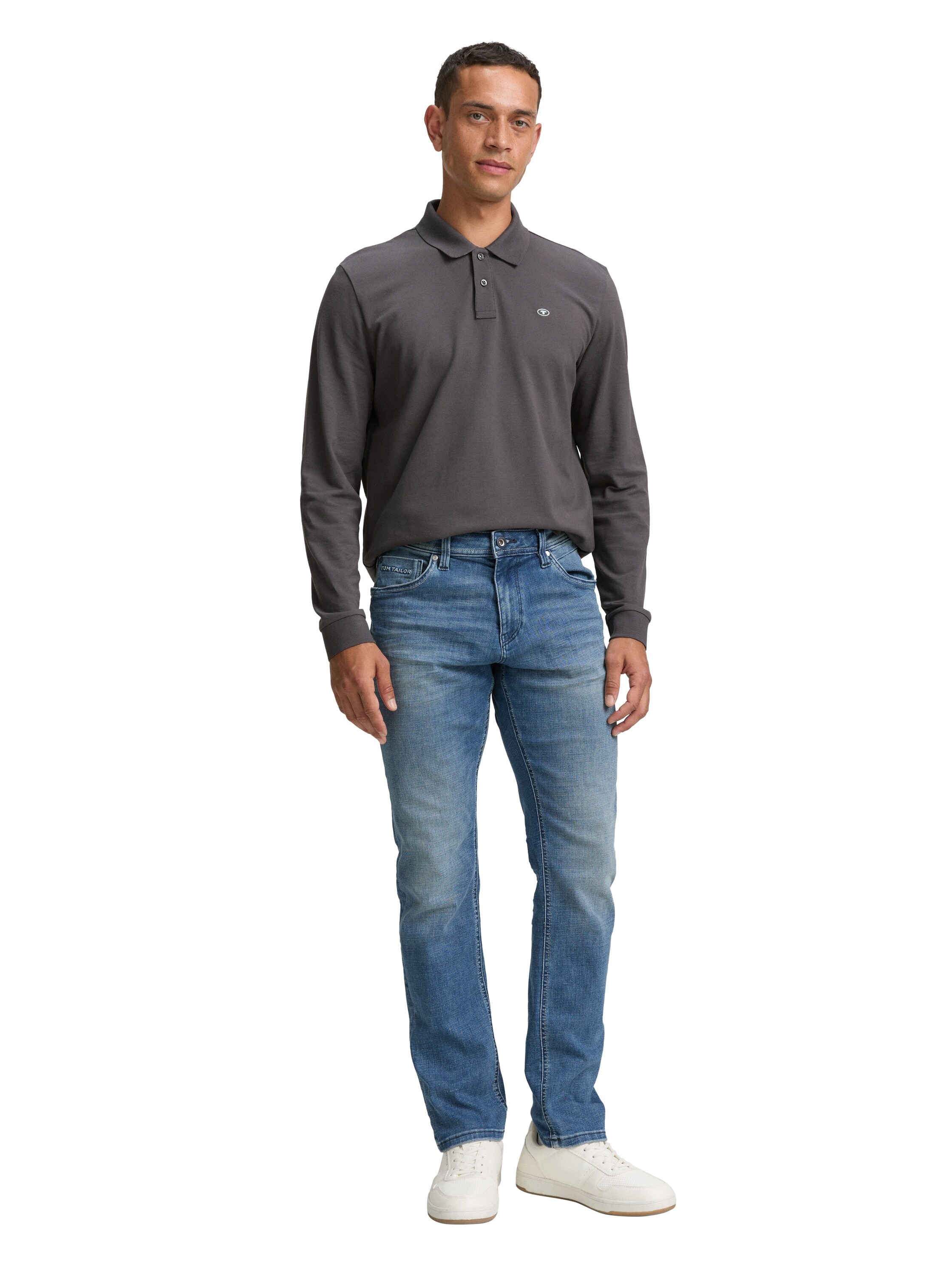 TOM TAILOR Langarm-Poloshirt, mit Logo-Stickerei
