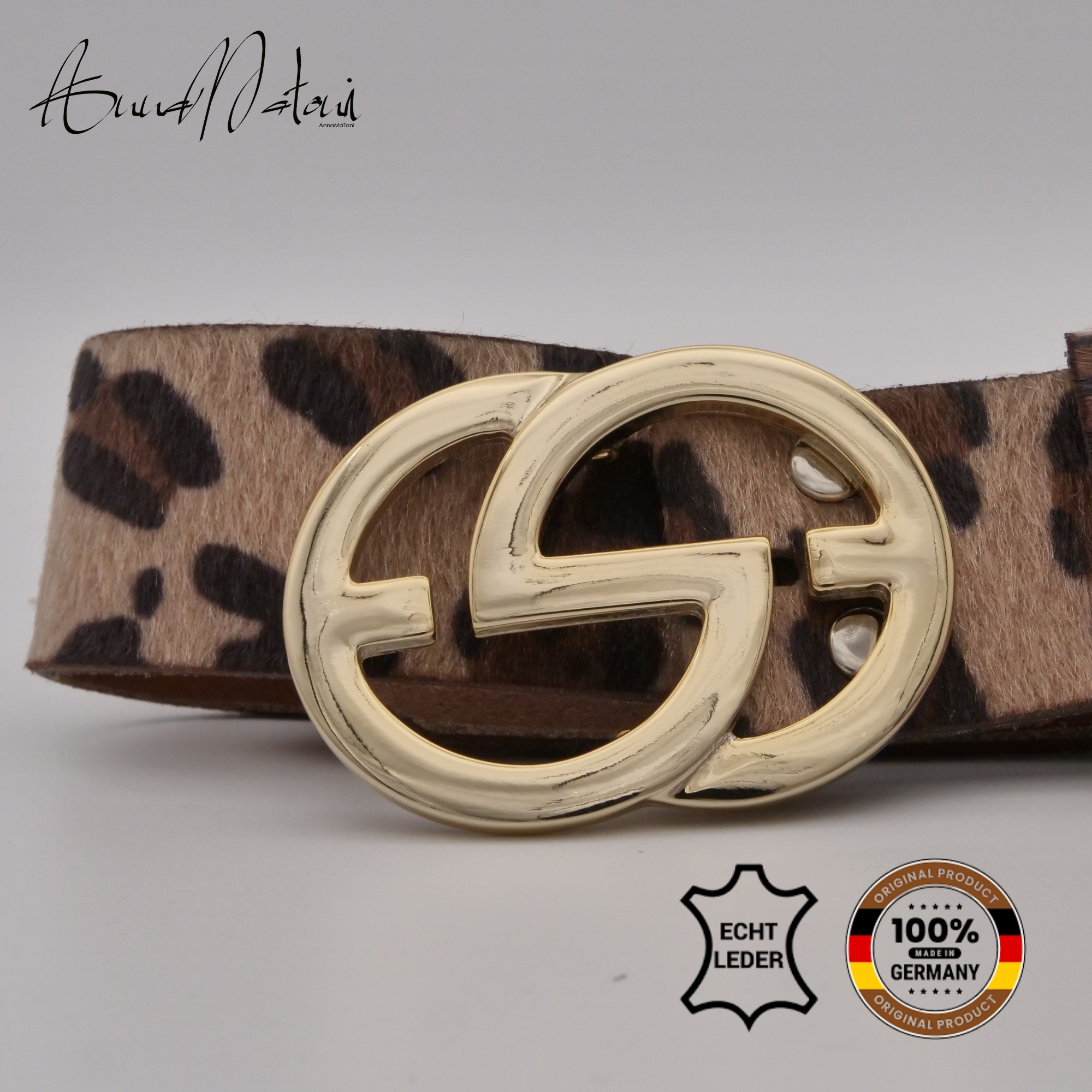 AnnaMatoni Ledergürtel »AnnaMatoni Damen Ledergürtel in hochwertigem Kunstfell in Leo«