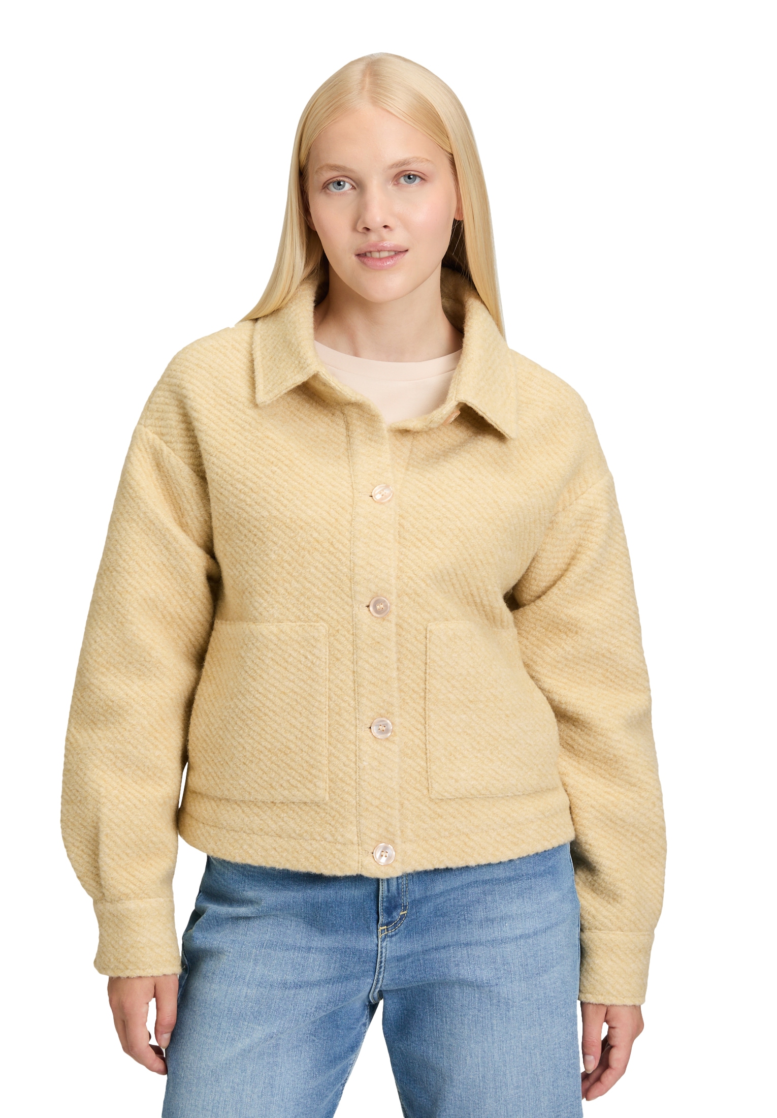 Cartoon Canvasjacke "Damen mit aufgesetzten Taschen" günstig online kaufen