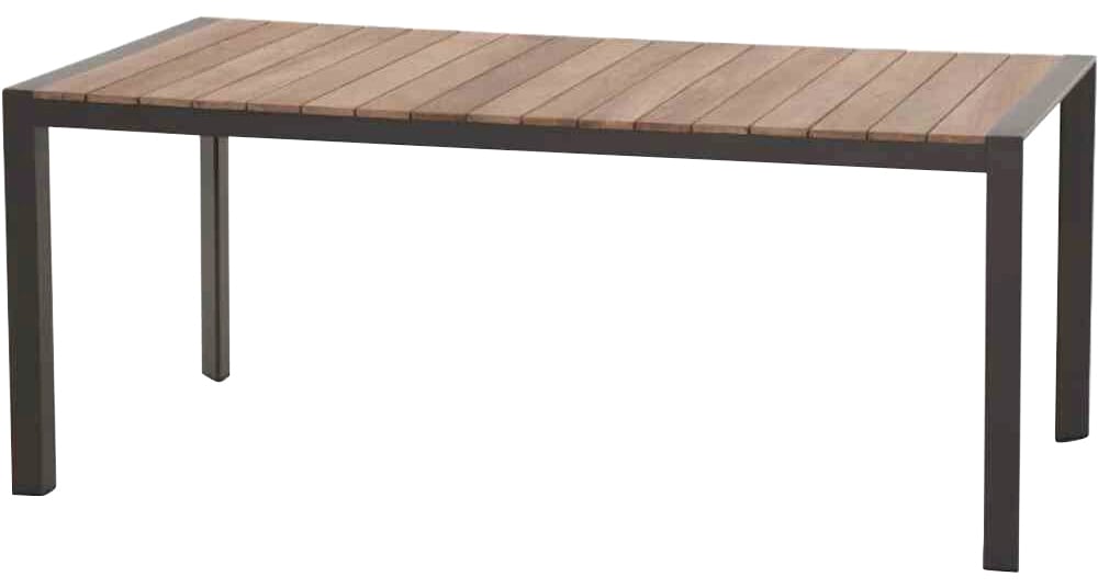 Siena Garden Garten-Essgruppe »Savona«, (7 tlg., 1x Tisch 180x90 cm, 6x Sessel), Aluminium, Teak FSC 100%, geeignet für 6 Personen