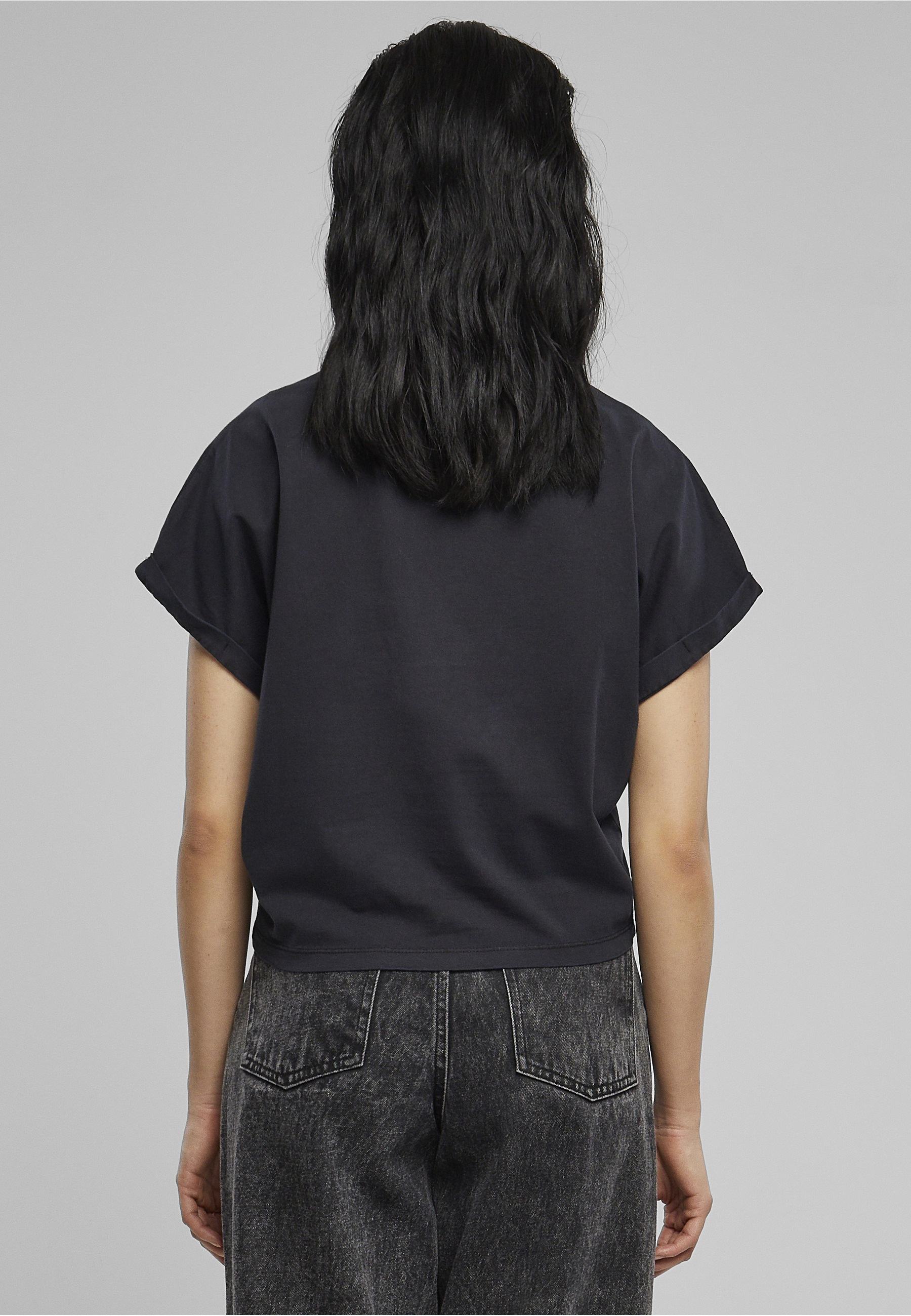 URBAN CLASSICS T-Shirt »Urban Classics Damen Ladies Short Pigment Dye Cut On Sleeve Tee« 1 Stk.