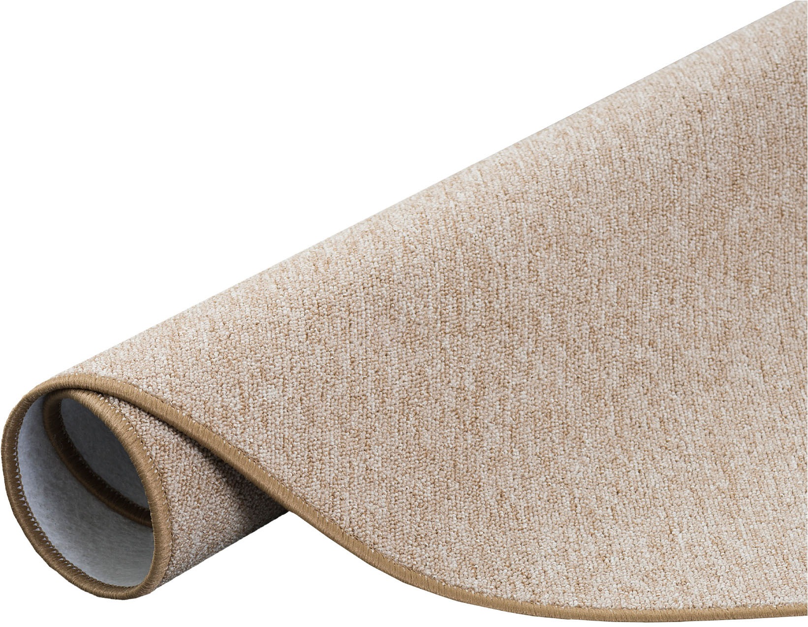 Teppich MY HOME "Fortis, Schlinge, Made in Netherlands", beige, H:5mm Ø:160cm, Kunstfaser, Teppiche, Teppich, Uni Farben, gekettelt, strapazierfähig, Wohnzimmer 3